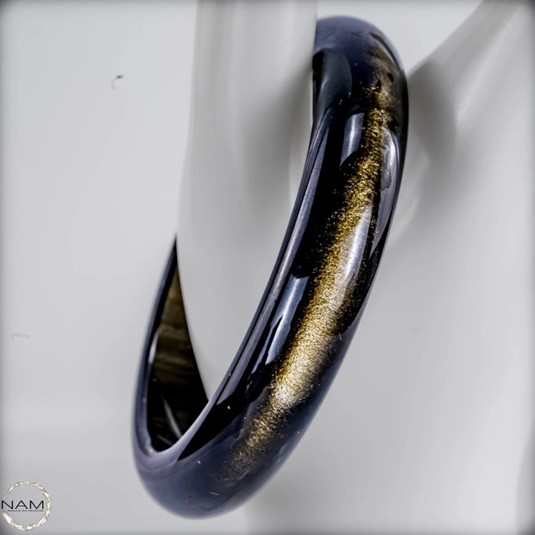 Silberobsidian Armreif – Massiver Edelstein-Armreif mit...
