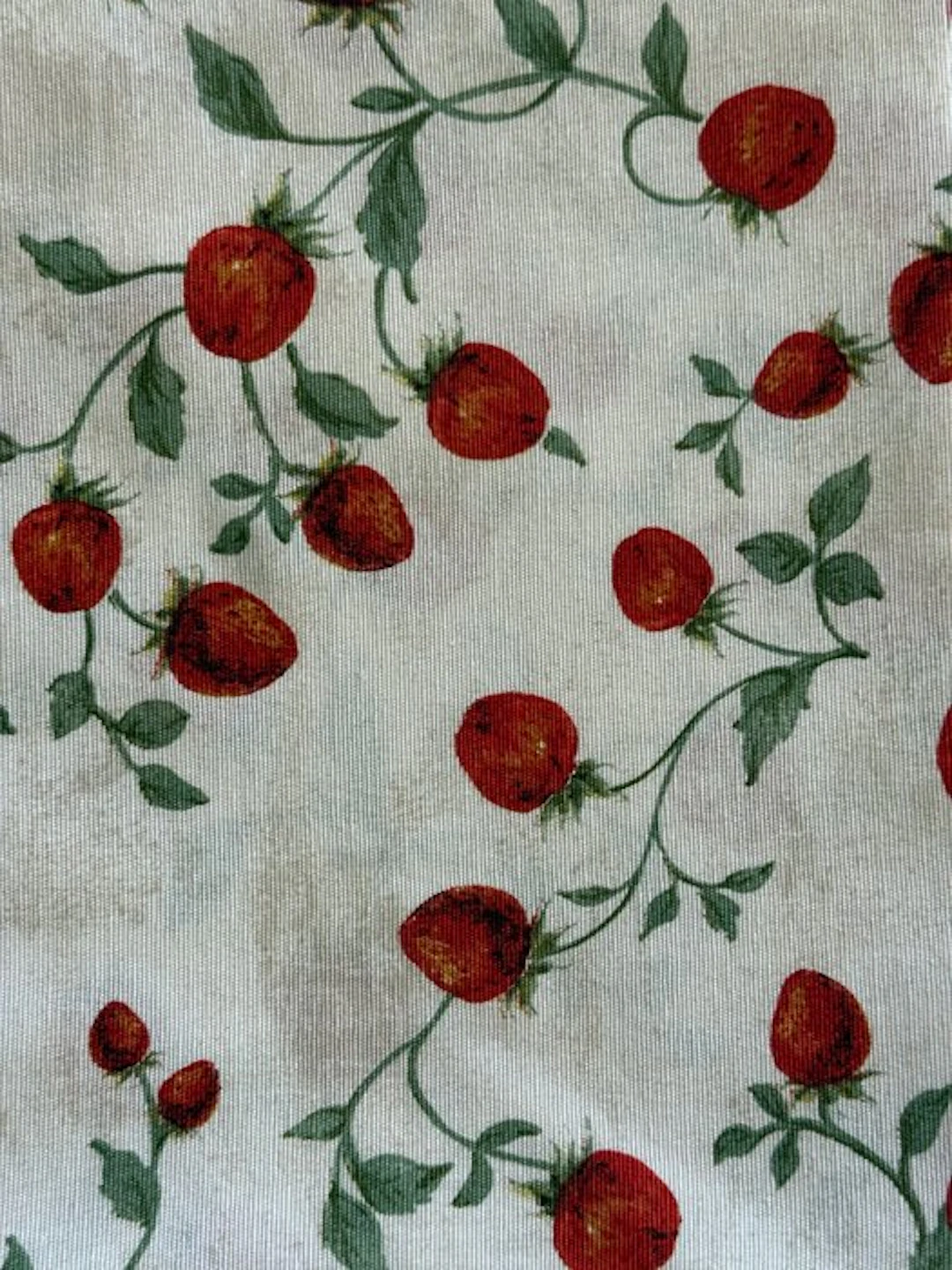 Delicious rustic jacquard strawberry San Leucio fabric...
