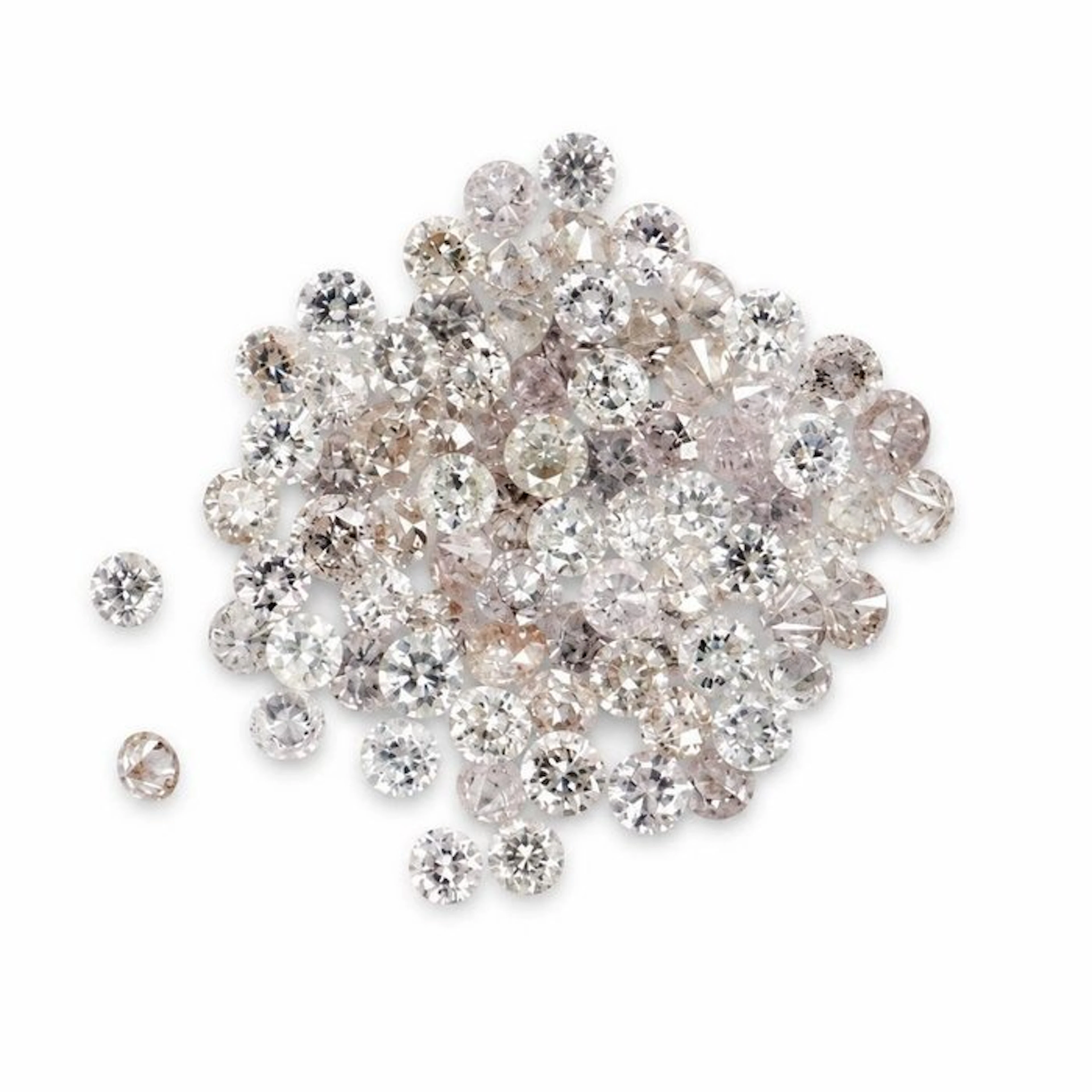No reserve price - 80 pcs Diamond (Natural) - 1.03 ct - Round - I1