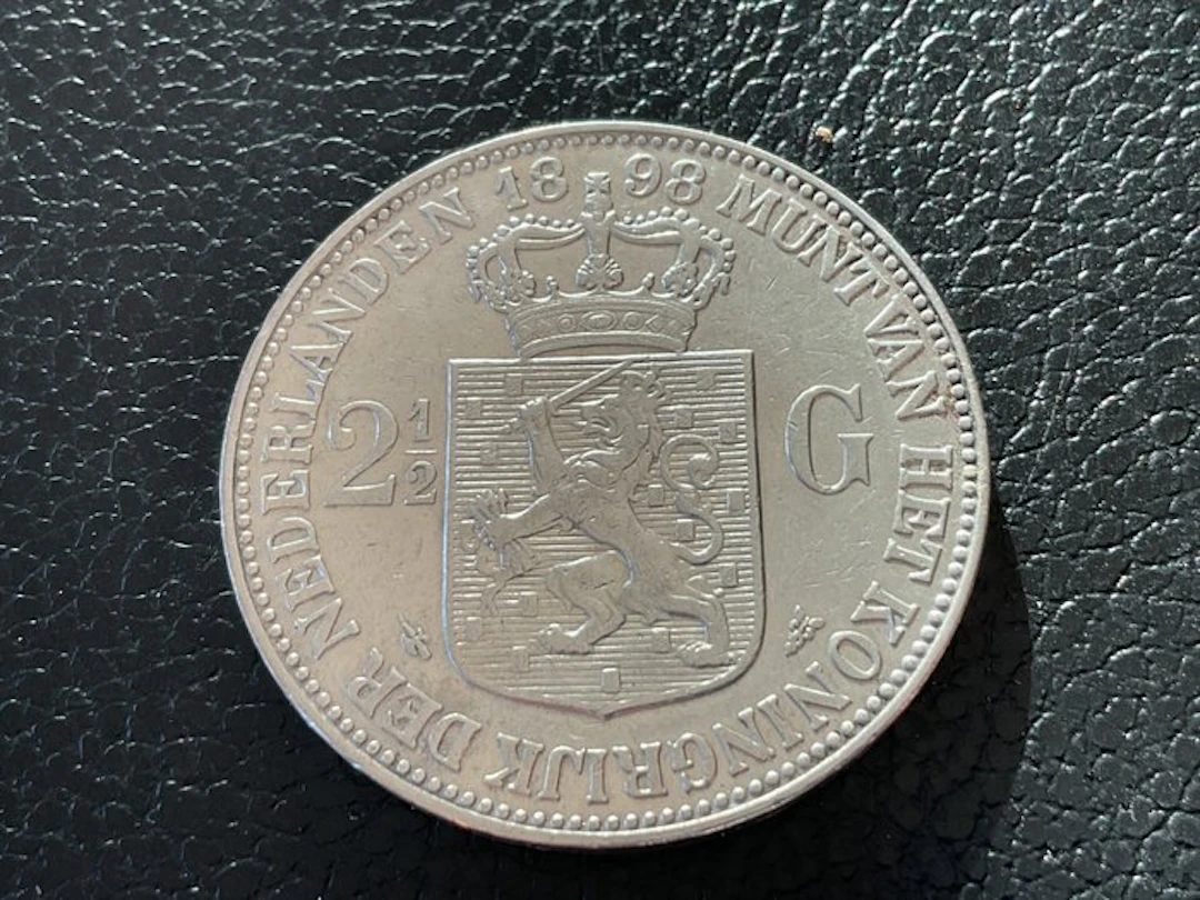 Netherlands. Wilhelmina. 2 1/2 Gulden 1898