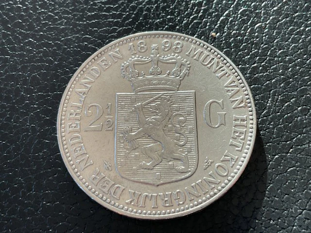 Netherlands. Wilhelmina. 2 1/2 Gulden 1898