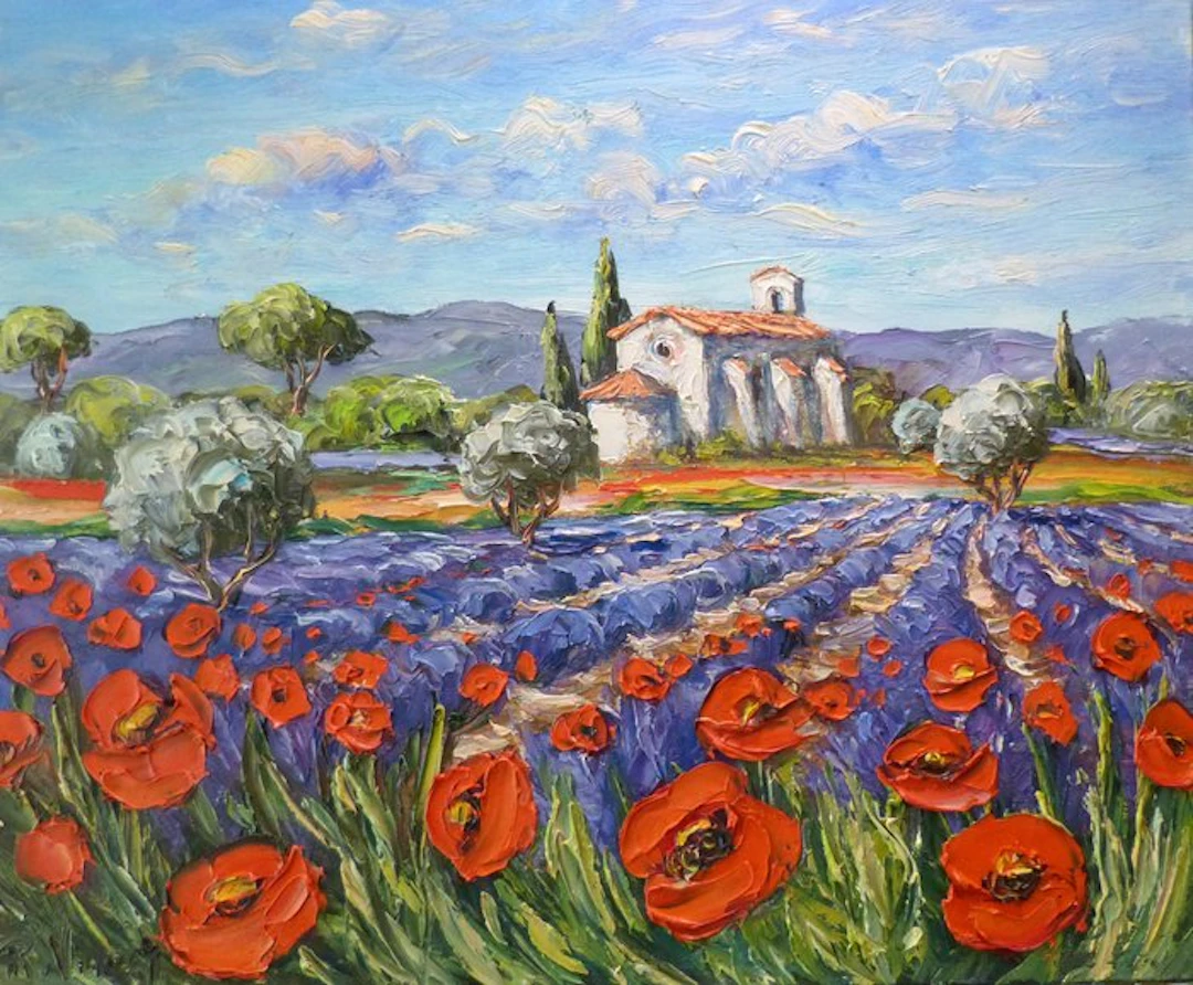 R. Vincent (1954) - Chapelle dans les Lavandes en...