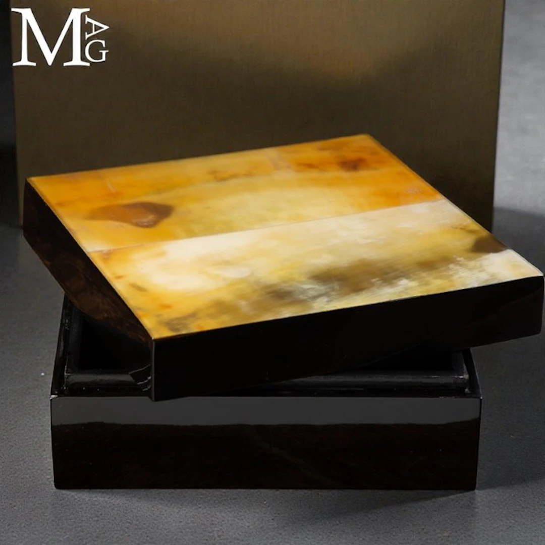Polished Natural Horn with Warm Amber