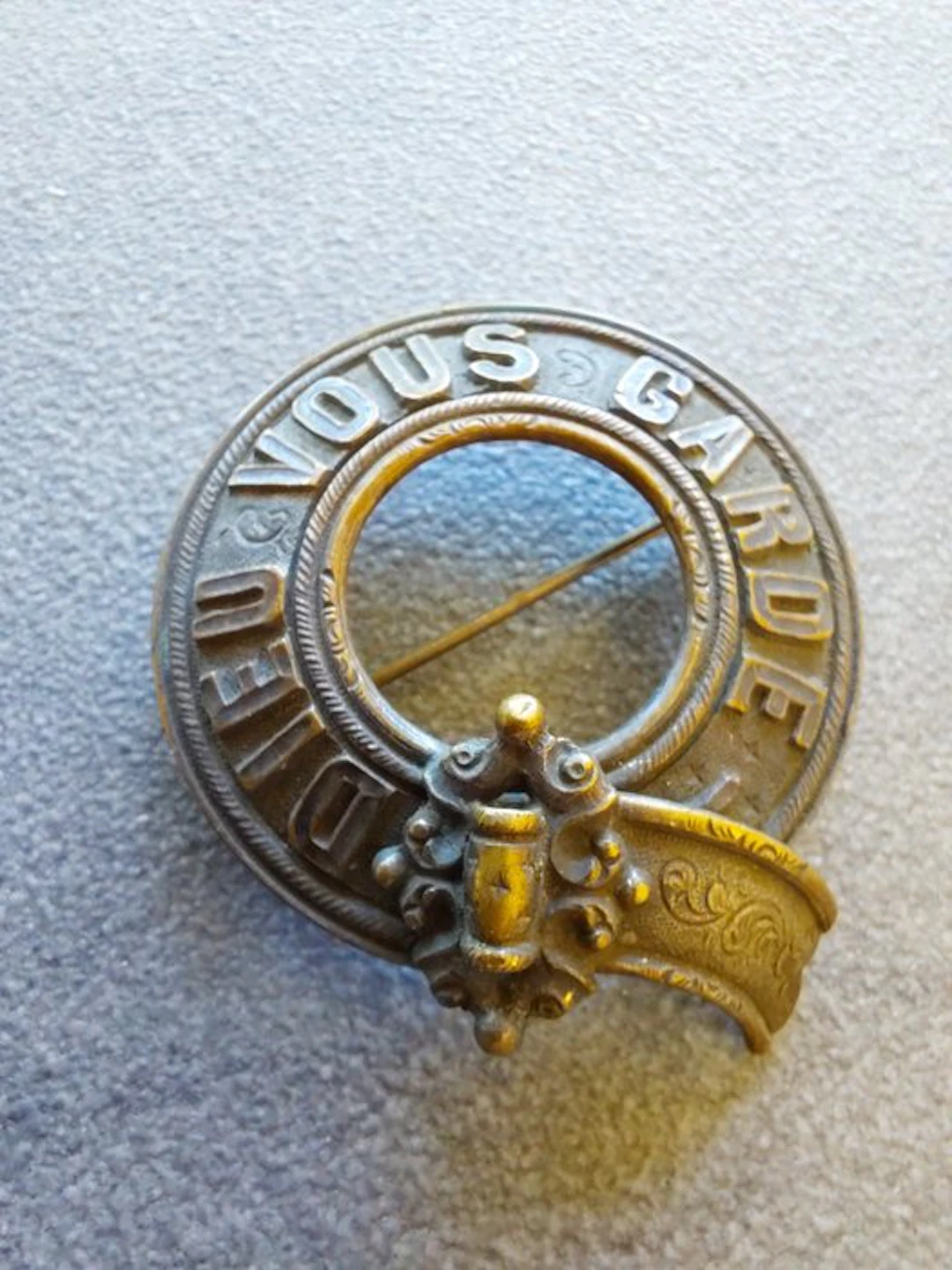 France - Military uniform - God bless you, Fregio with pin.