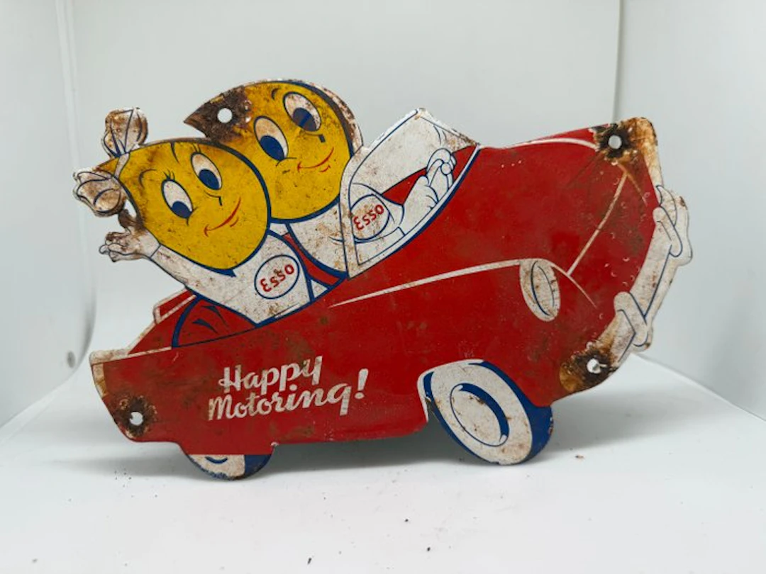 Esso - Happy Motoring ESSO - Esso - Enamel sign - Enamel