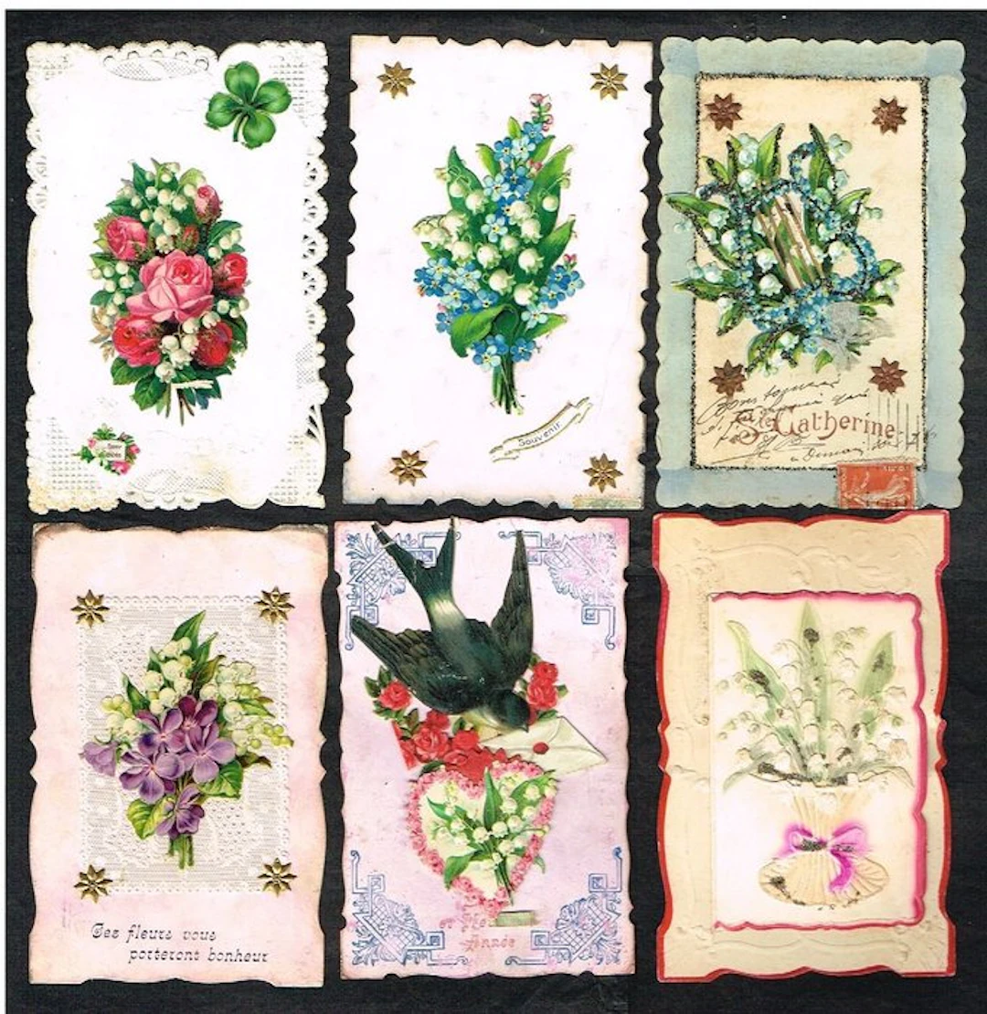 Various greetings represented by Lily of the Valley...