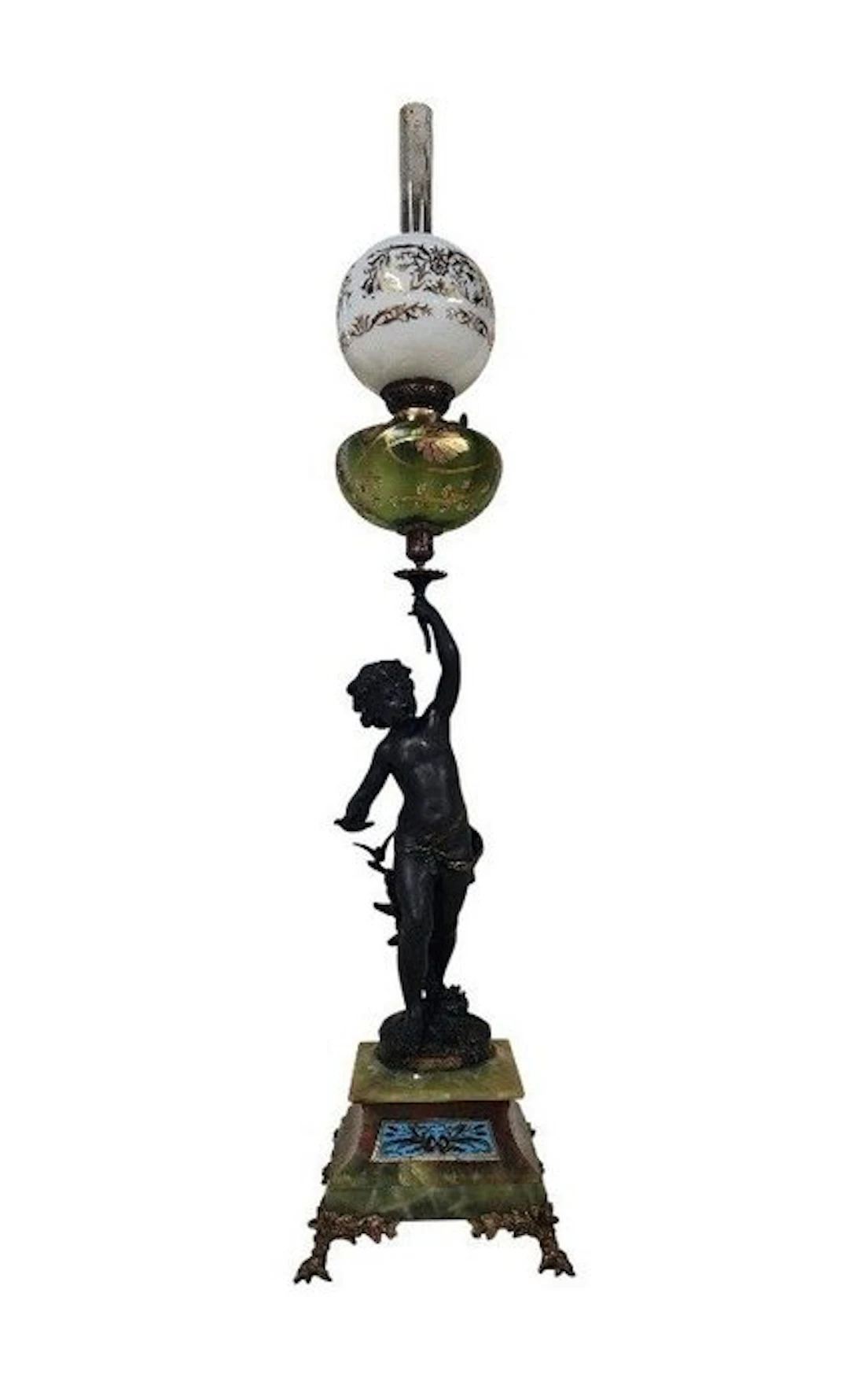 Oil lamp - Bronze, Marble, Spelter, Crystal, Glass...