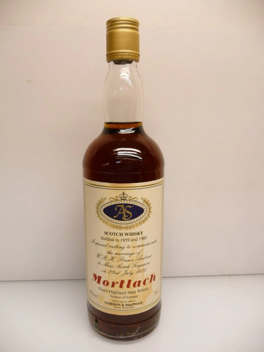 Mortlach 1959 & 1960 Marriage bottle Prince Andrew and...