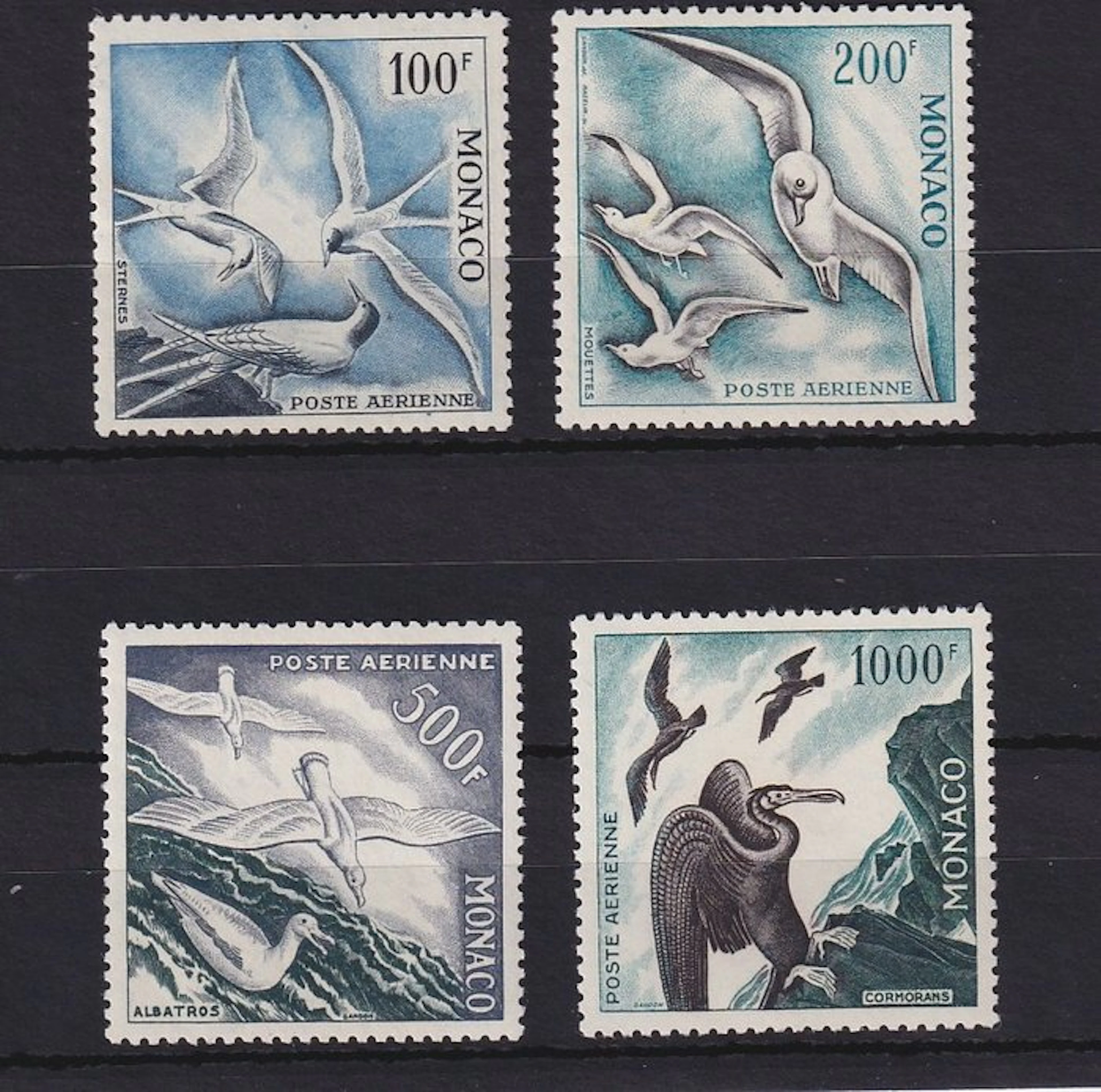 Monaco 1955 - côte 575€, dentelé 11 poste aérienne - Yvert PA n°55/58