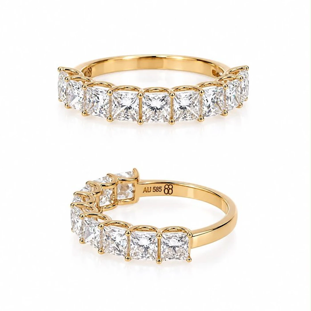 No reserve price - Ring - 14 kt. Yellow gold - 2.18ct. tw. Diamond (Lab-grown)