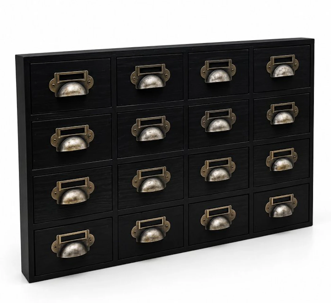 Armoire d'apothicaire - Bureau cabinet - 16 storage compartments - Wood