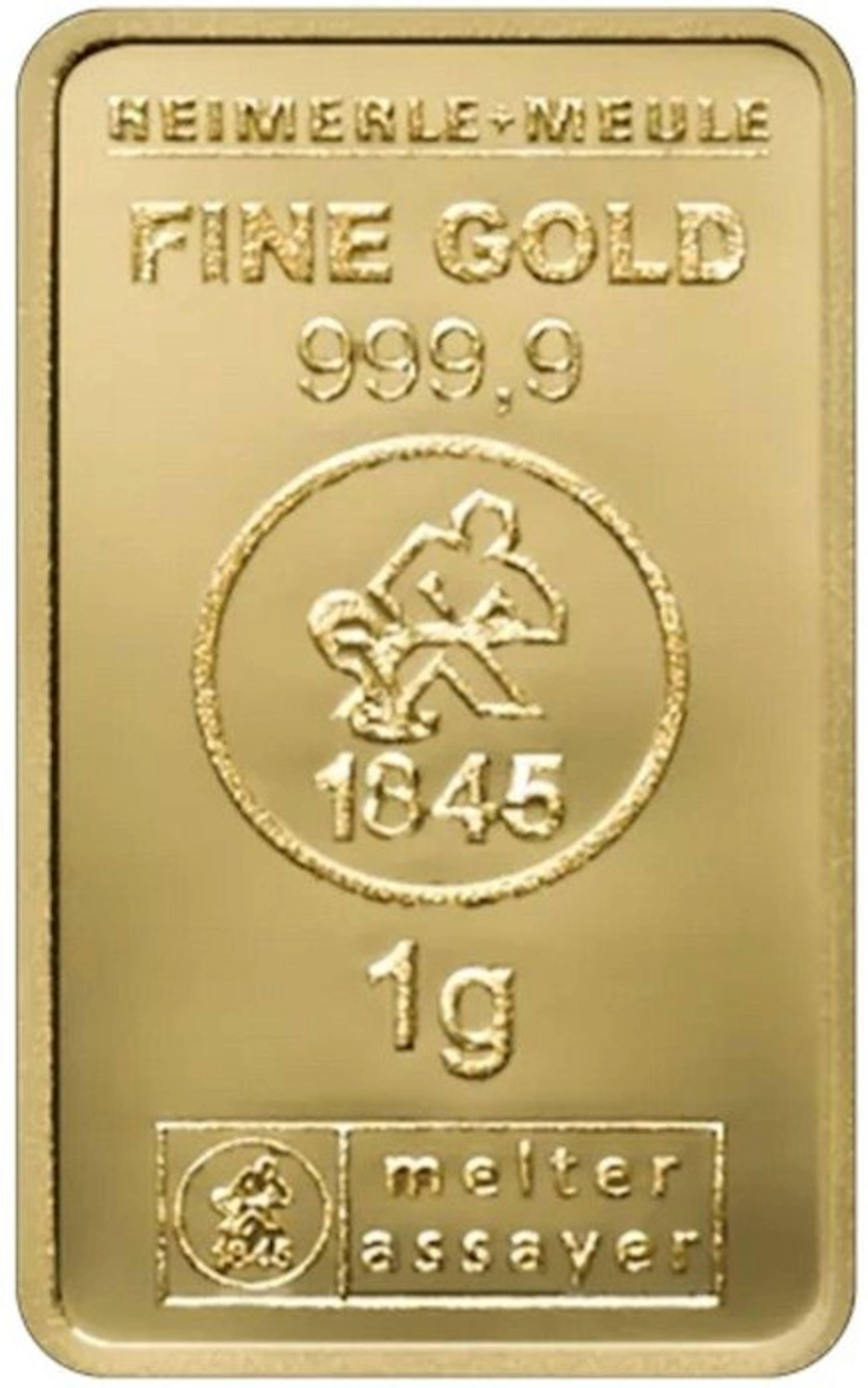 1 gram - Gold .999 - Heimerle + Meule, Germany (No reserve price)