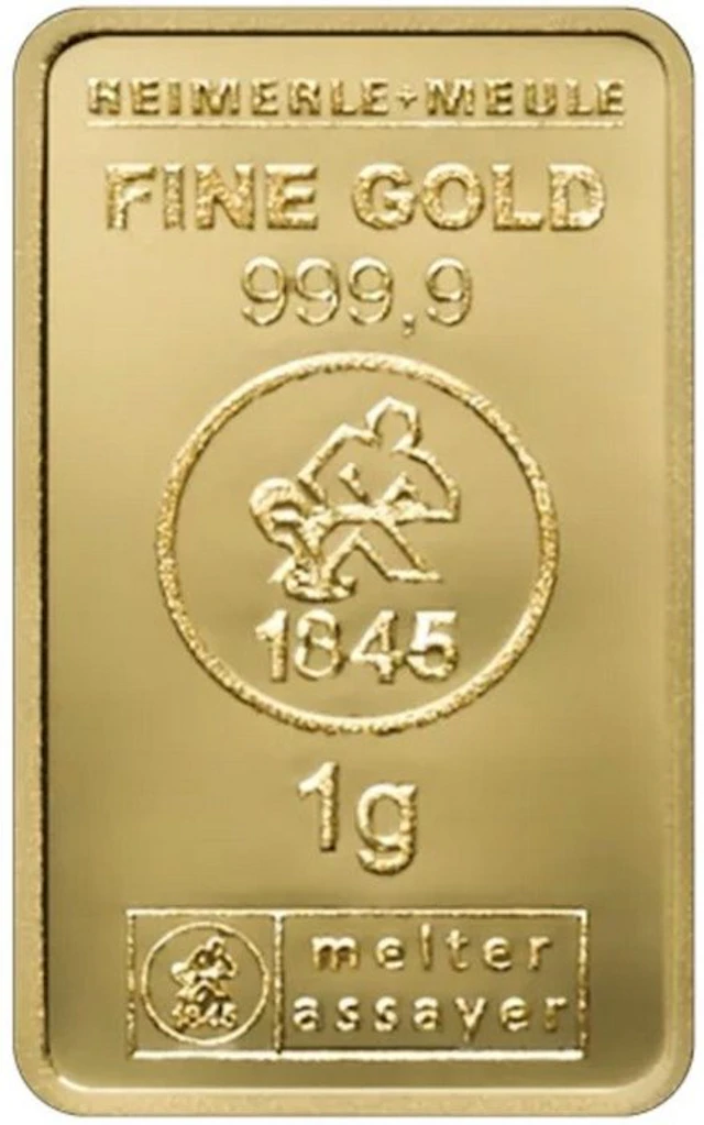 1 gram - Gold .999 - Heimerle + Meule, Germany (No reserve price)
