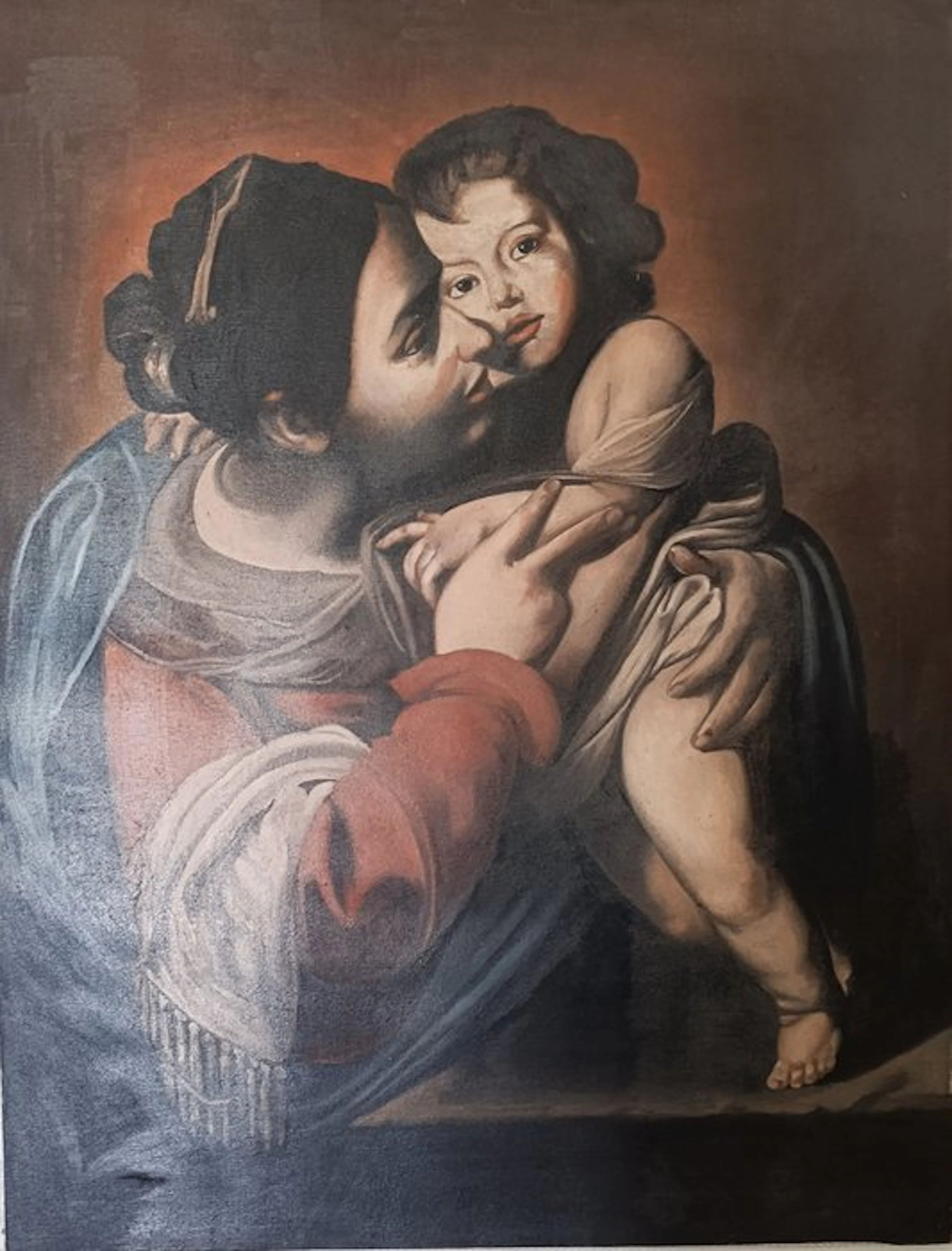 Scuola italiana (XX), Da Massimo Stanzione - Madonna col bambino