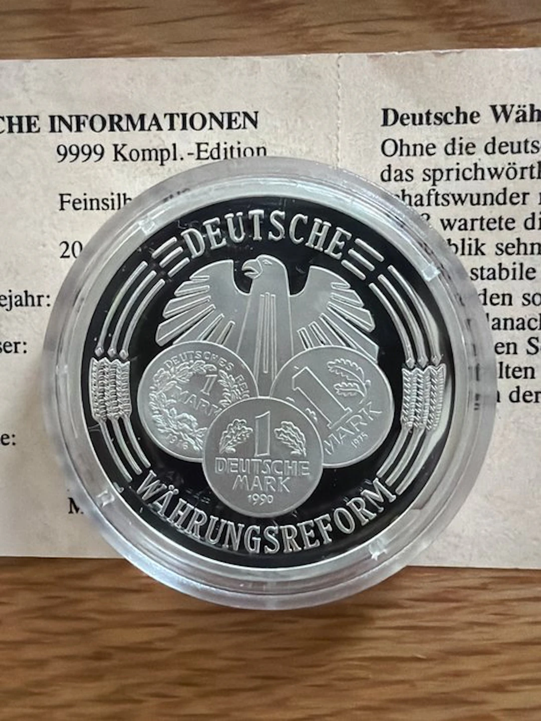 Europe. Silver medal Deutsche Währungsunion - 20g (.999)...