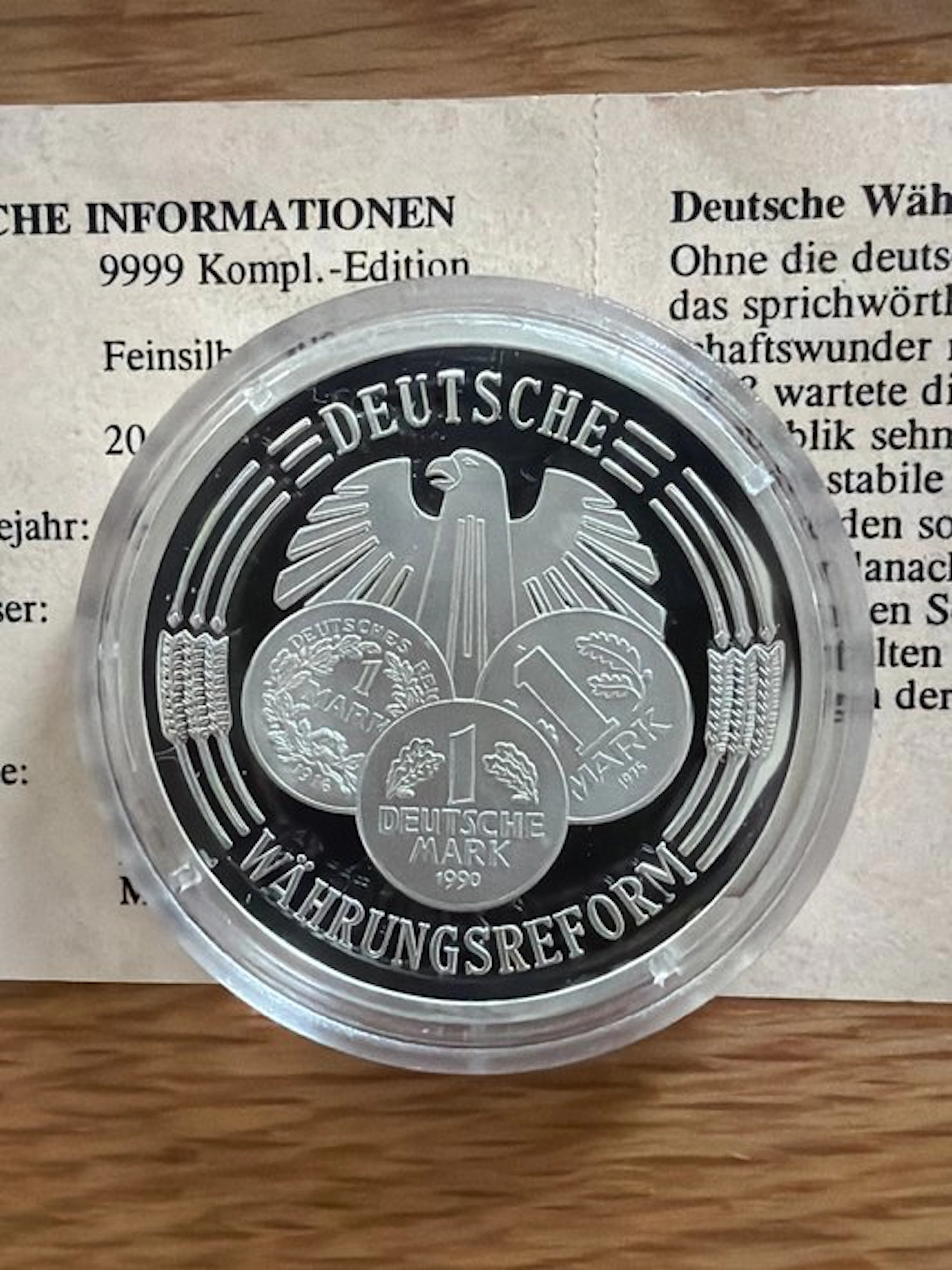 Europe. Silver medal Deutsche Währungsunion - 20g (.999)...