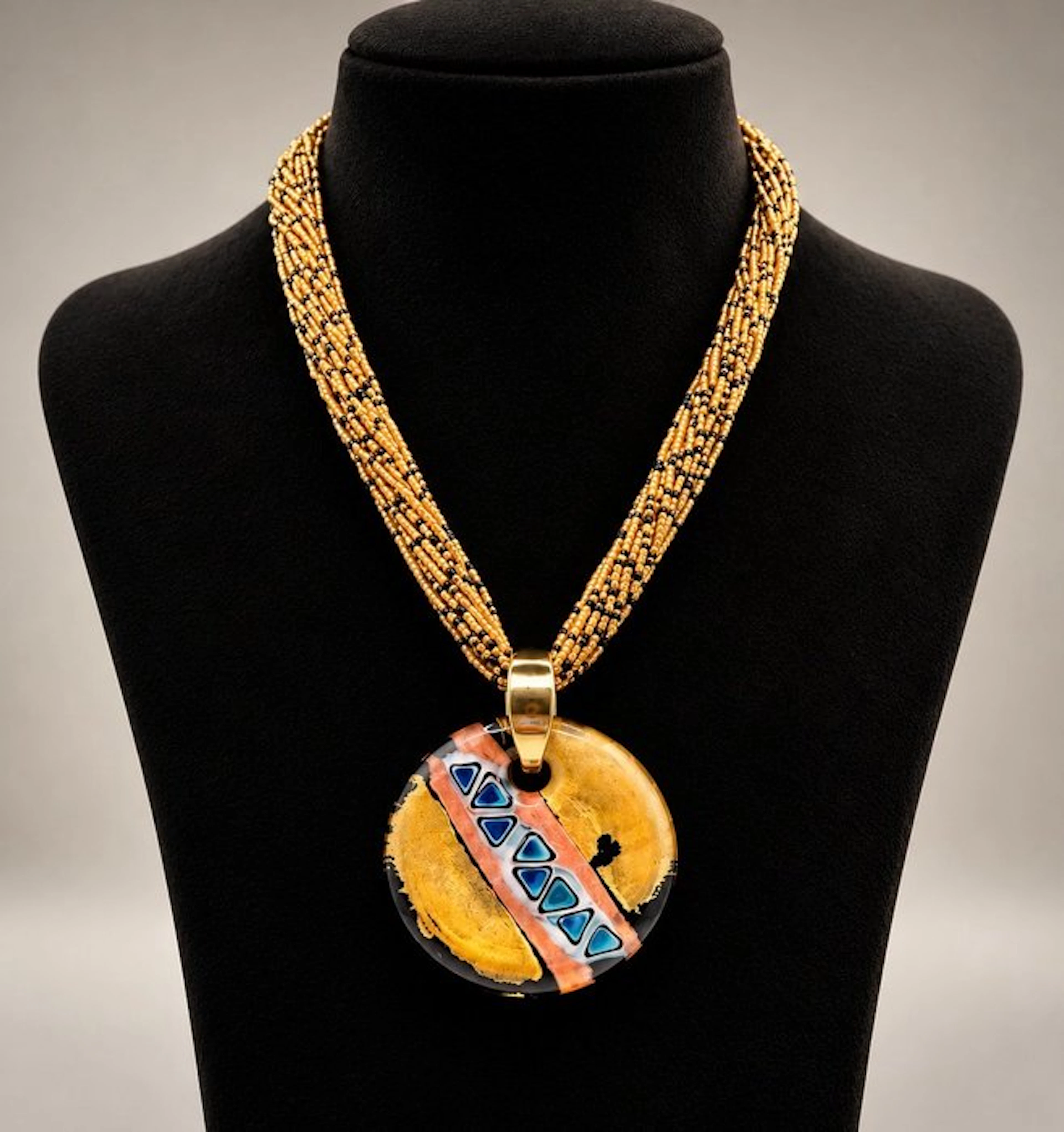 Murano glass - Necklace - 24K gold leaf necklace