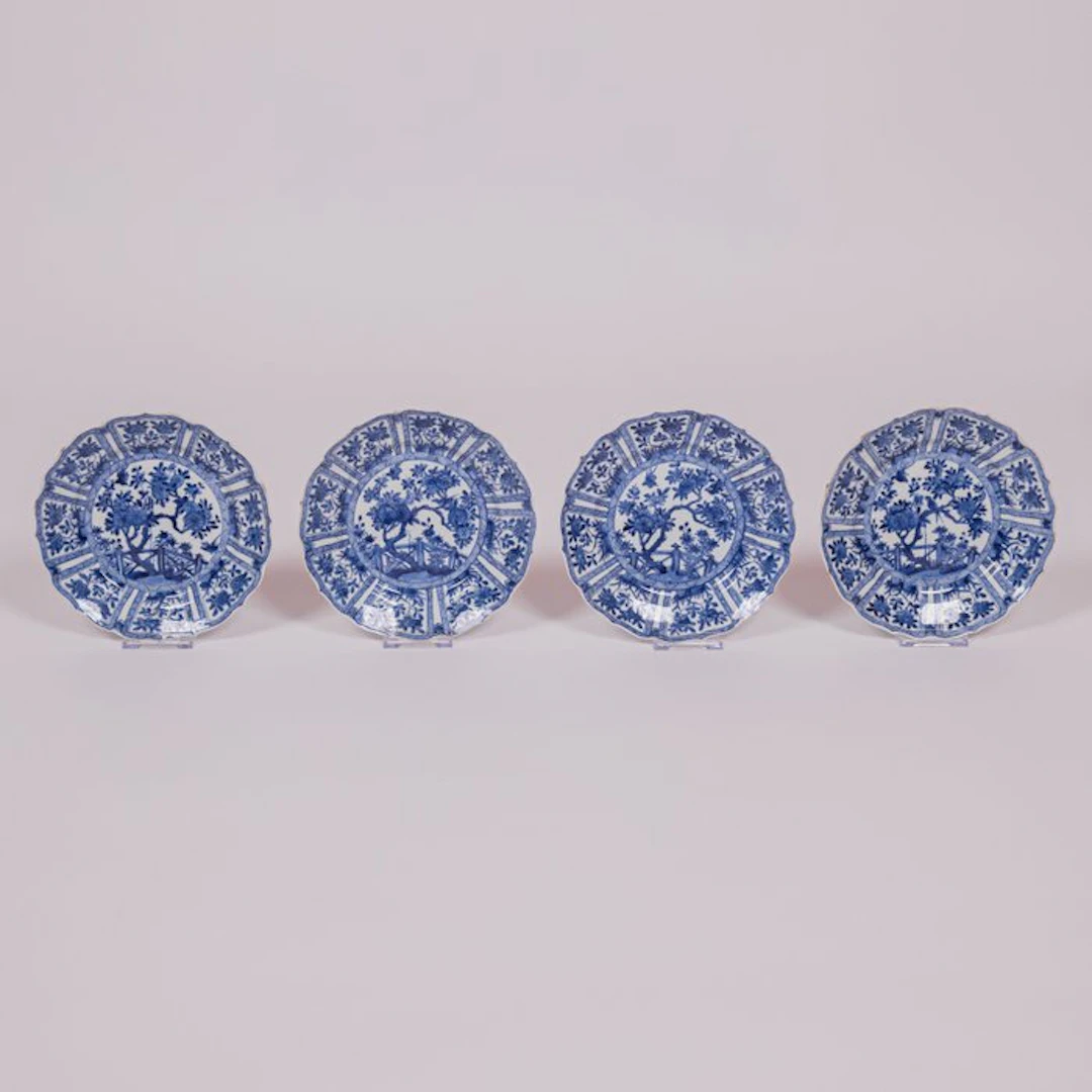 Set van 4 Chinees porseleinen bordjes, Kangxi (1662-1722) - Dish - Porcelain
