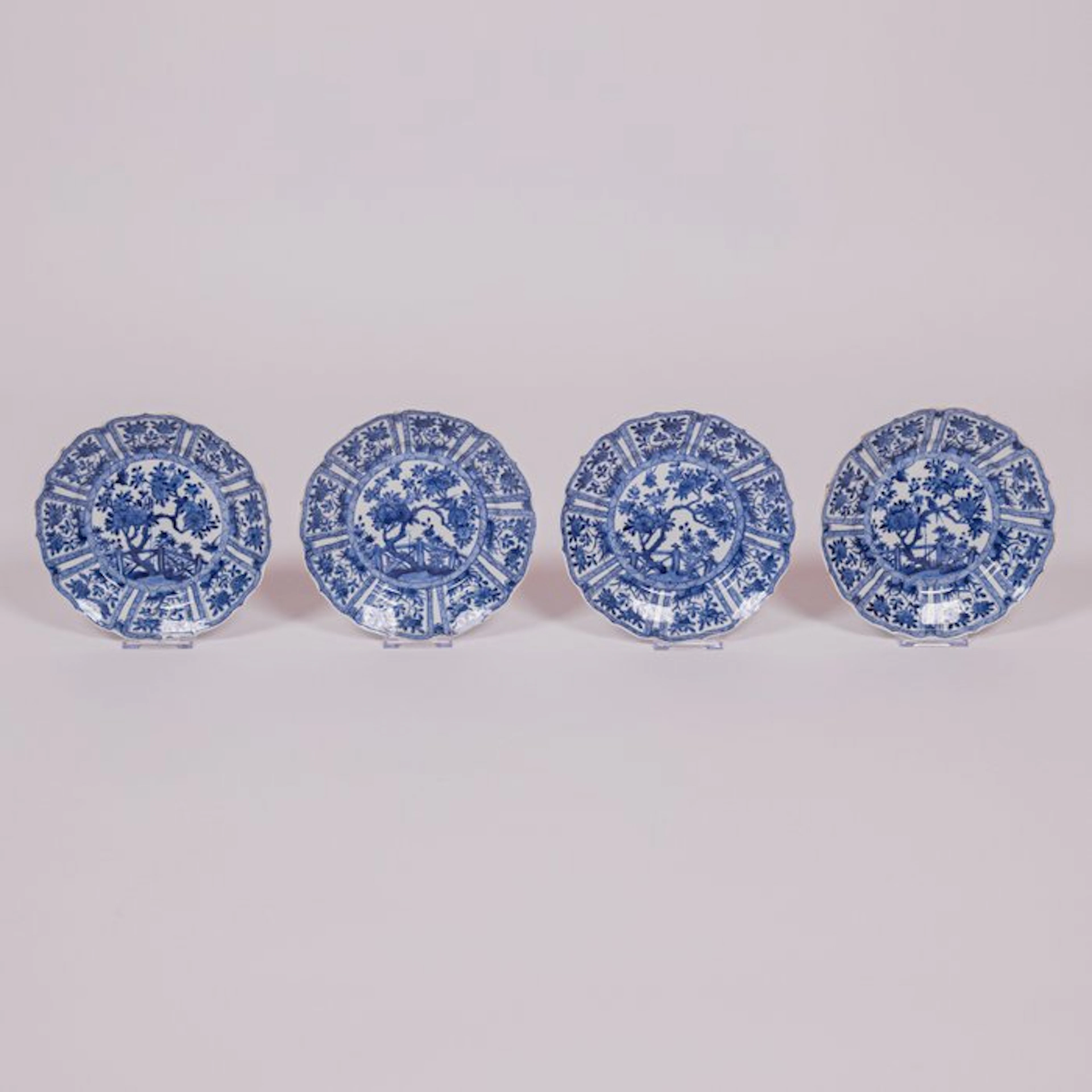 Set van 4 Chinees porseleinen bordjes, Kangxi (1662-1722) - Dish - Porcelain