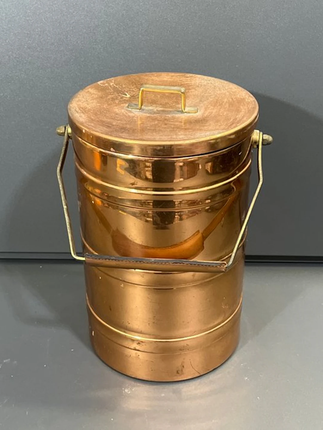 Champagne cooler - Leather, Copper, Metal - Borghese
