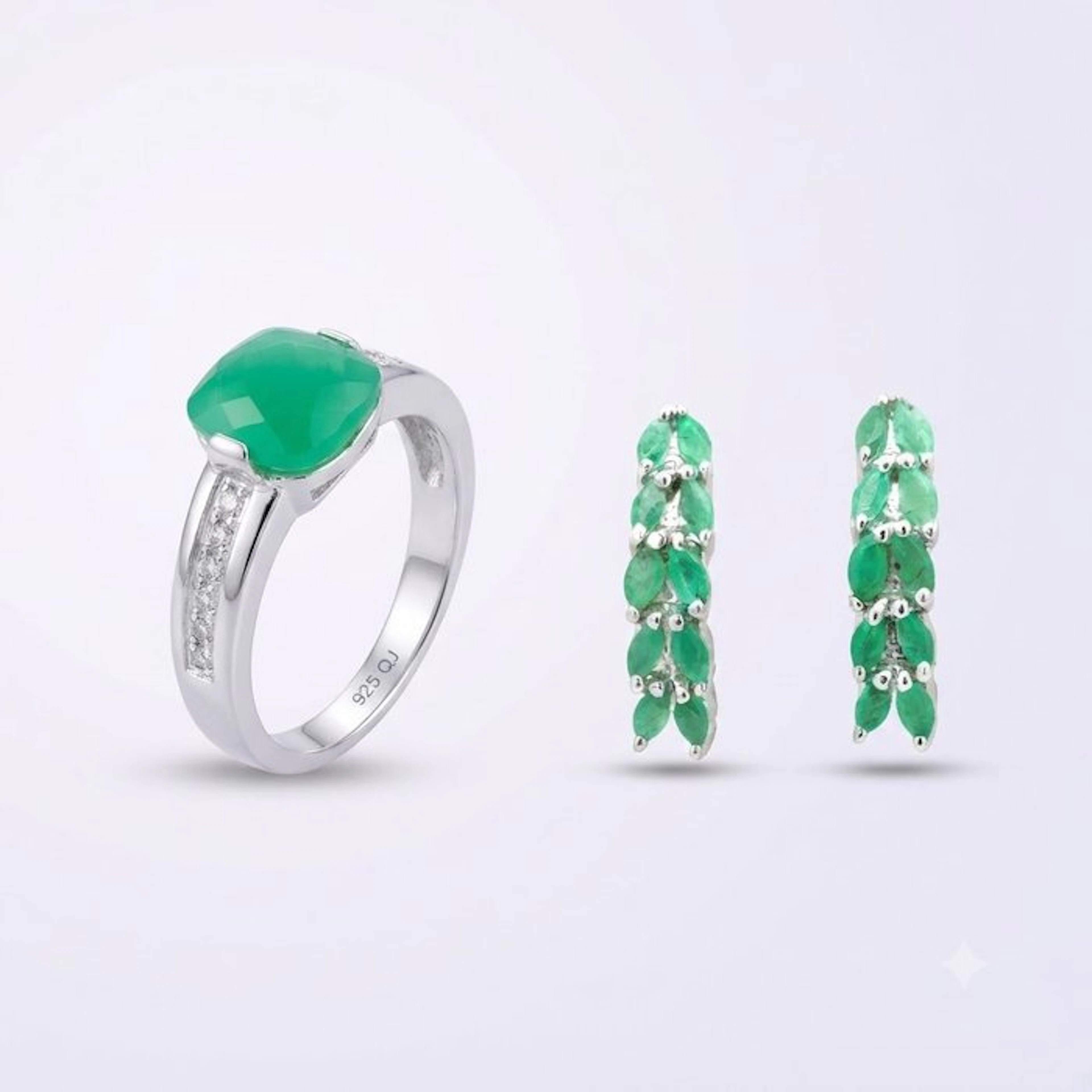 No reserve price - 2 piece jewellery set Silver - 3.28ct