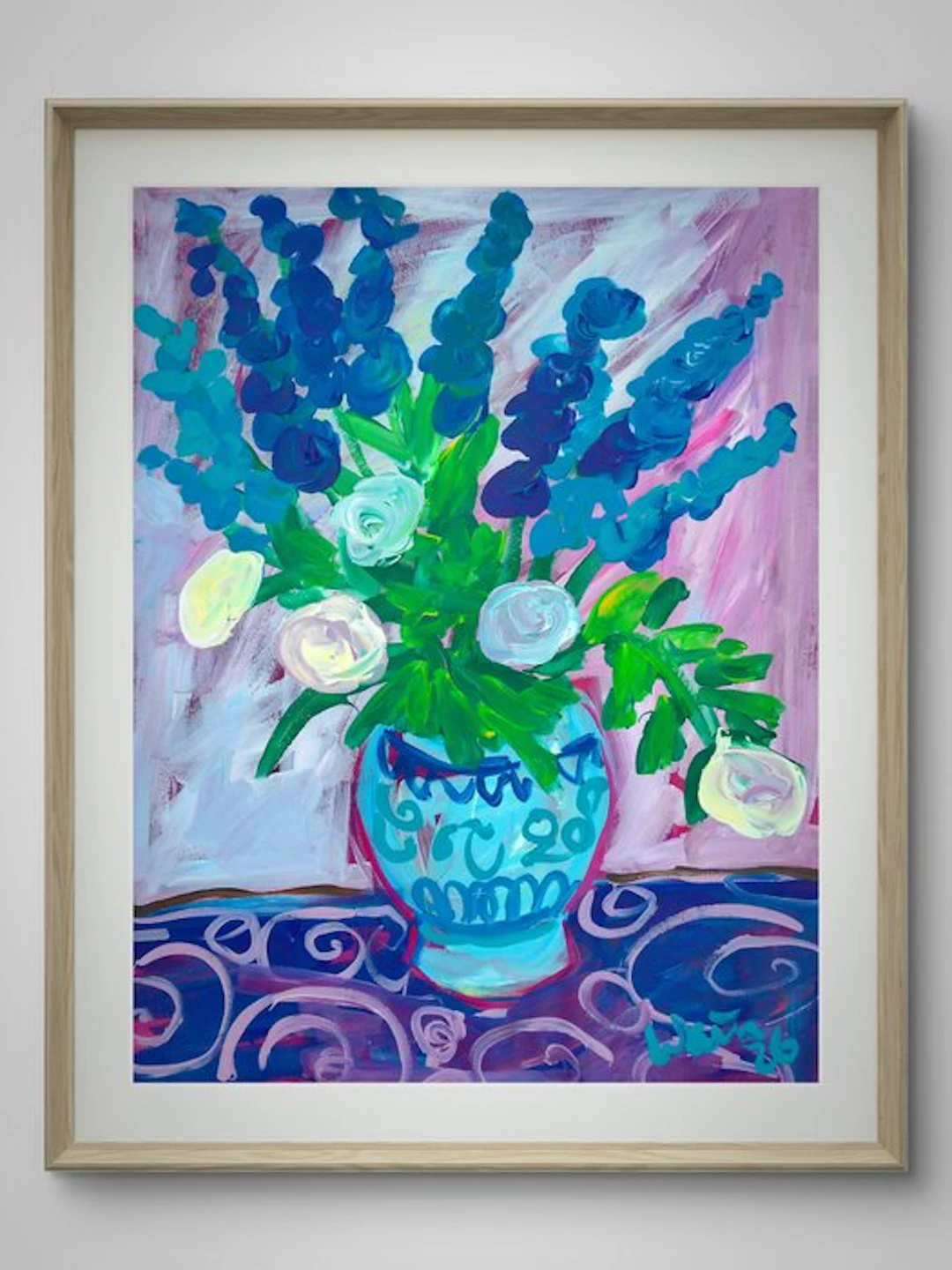 Kirsty Wain (XX) - Still Life with Blue Flowers - No Reserve