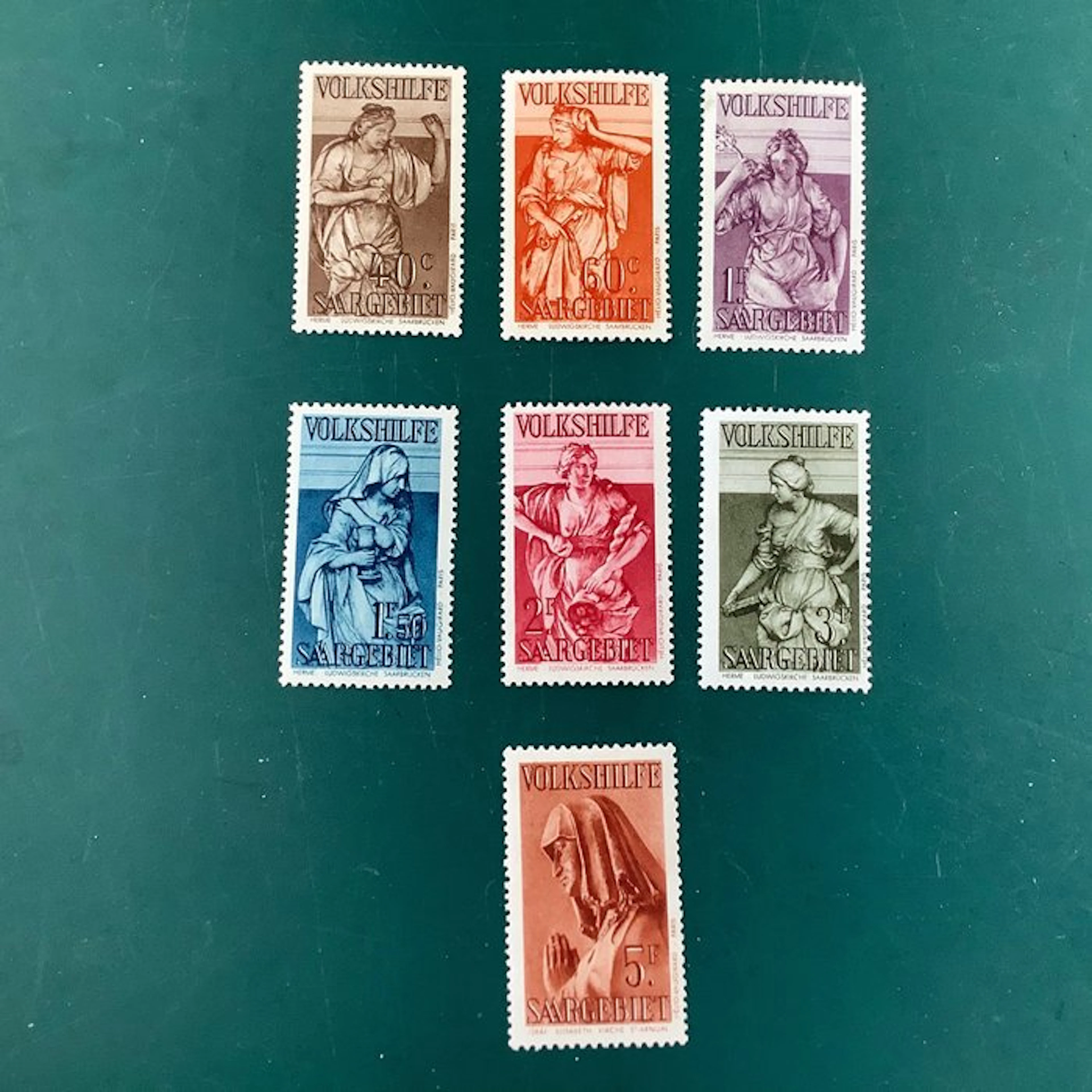 Territory of the Saar Basin 1934 - Statues - MH - Michel 171/177