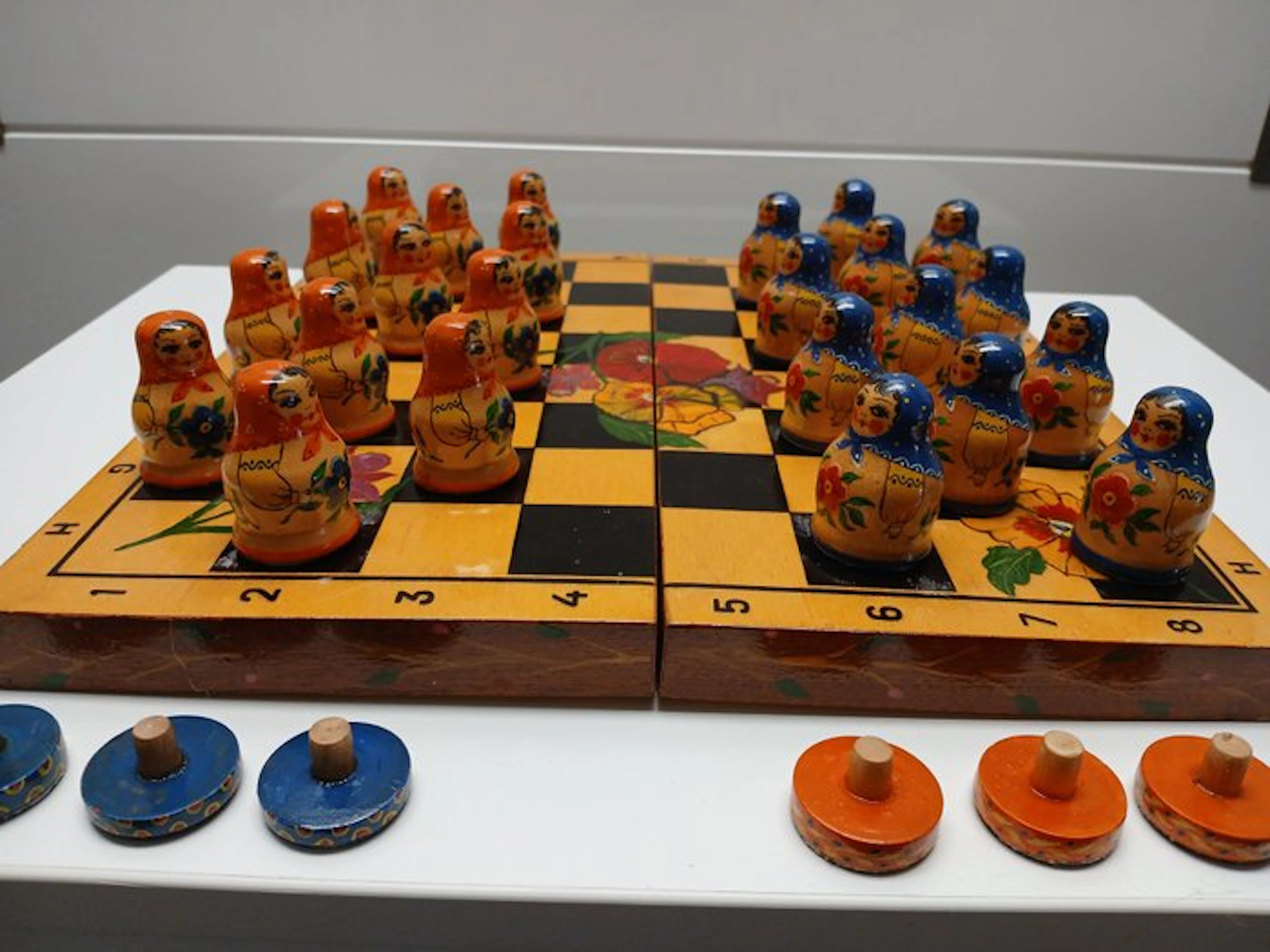 Board game - ussr matroesjka damspel nieuw staat jaren 70...