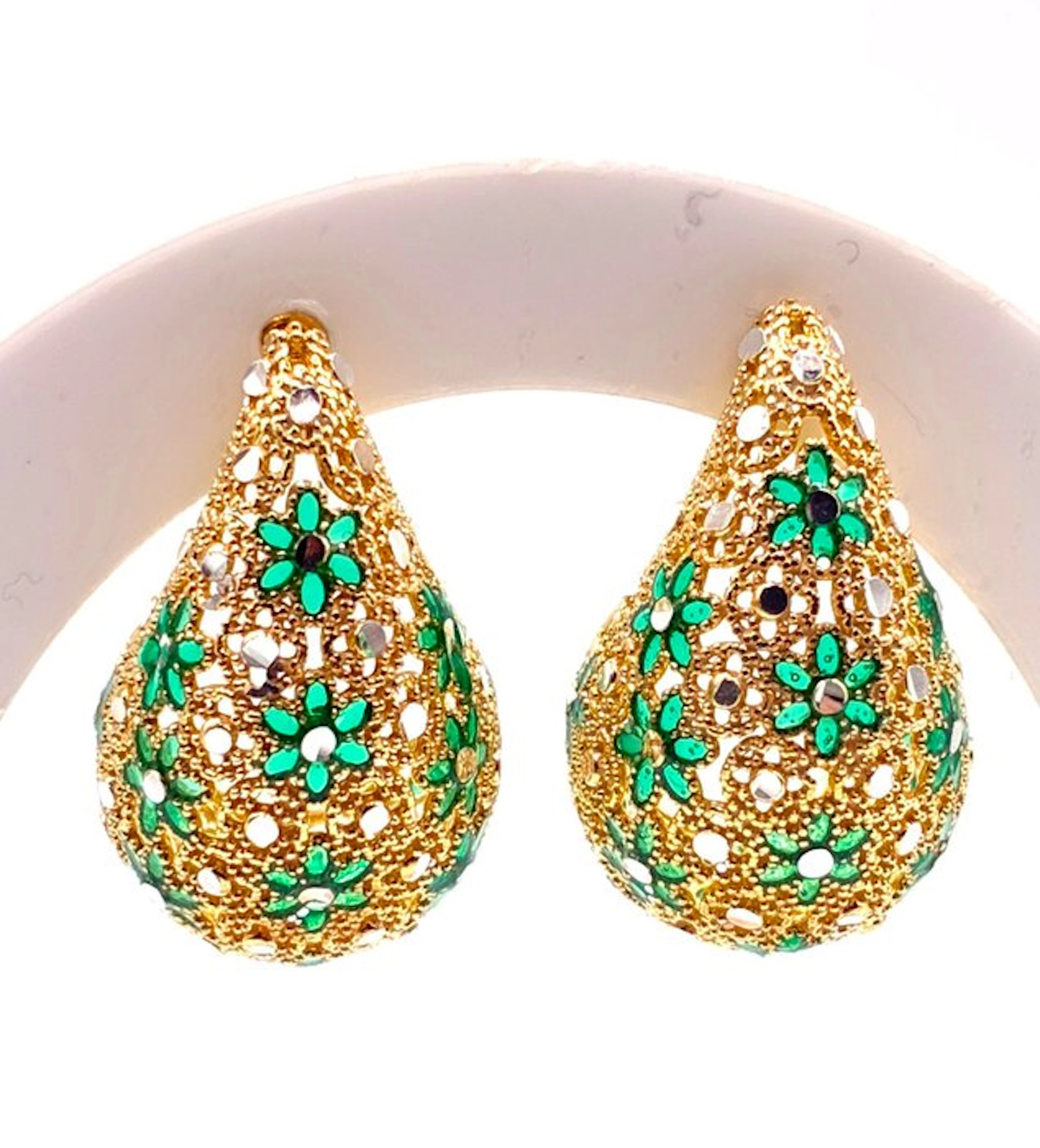 No reserve price - Cocktail earrings Silver - Sterling silver 925 - Filigree