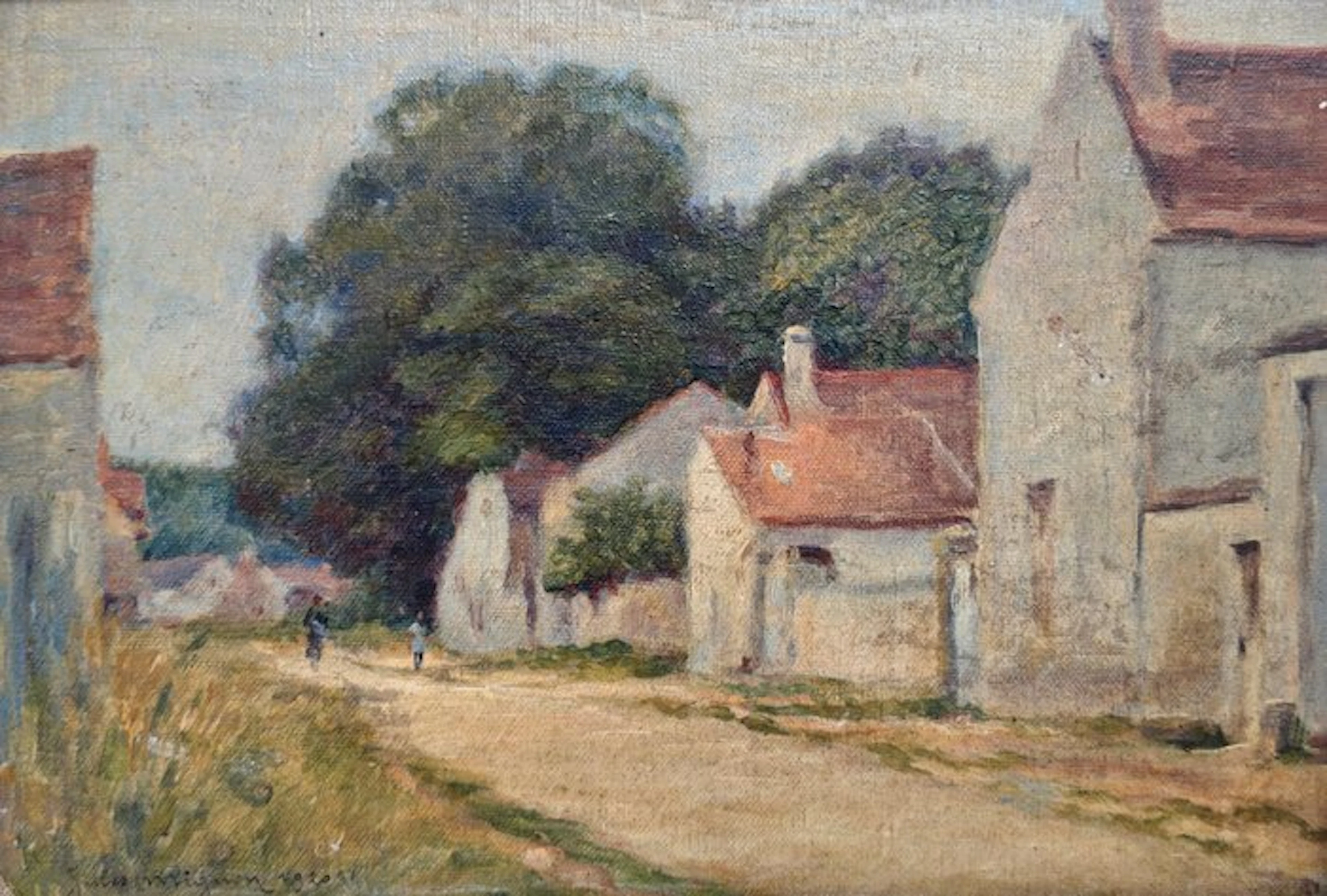 Jules-Albert Mignon (1875–1943) - Un coin de village - NO RESERVE