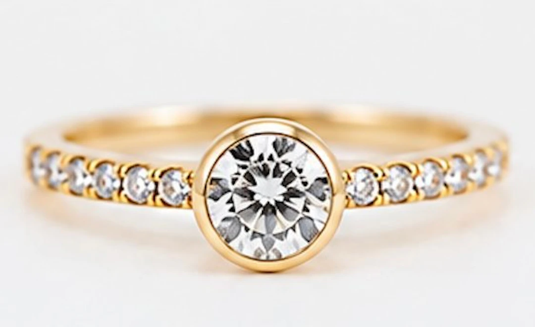 Engagement ring - 18 kt. Yellow gold - 0.50ct. tw. Diamond (Natural) - Diamond