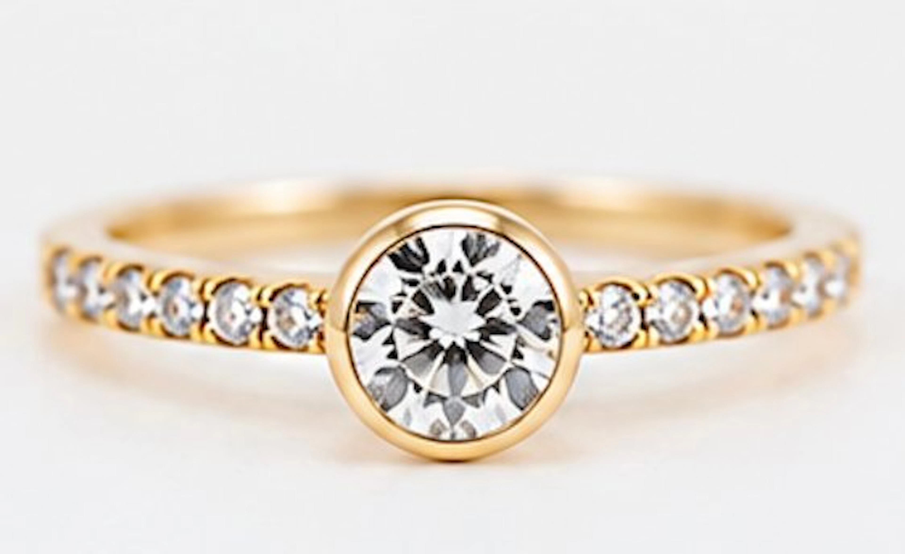 Engagement ring - 18 kt. Yellow gold - 0.50ct. tw. Diamond (Natural) - Diamond