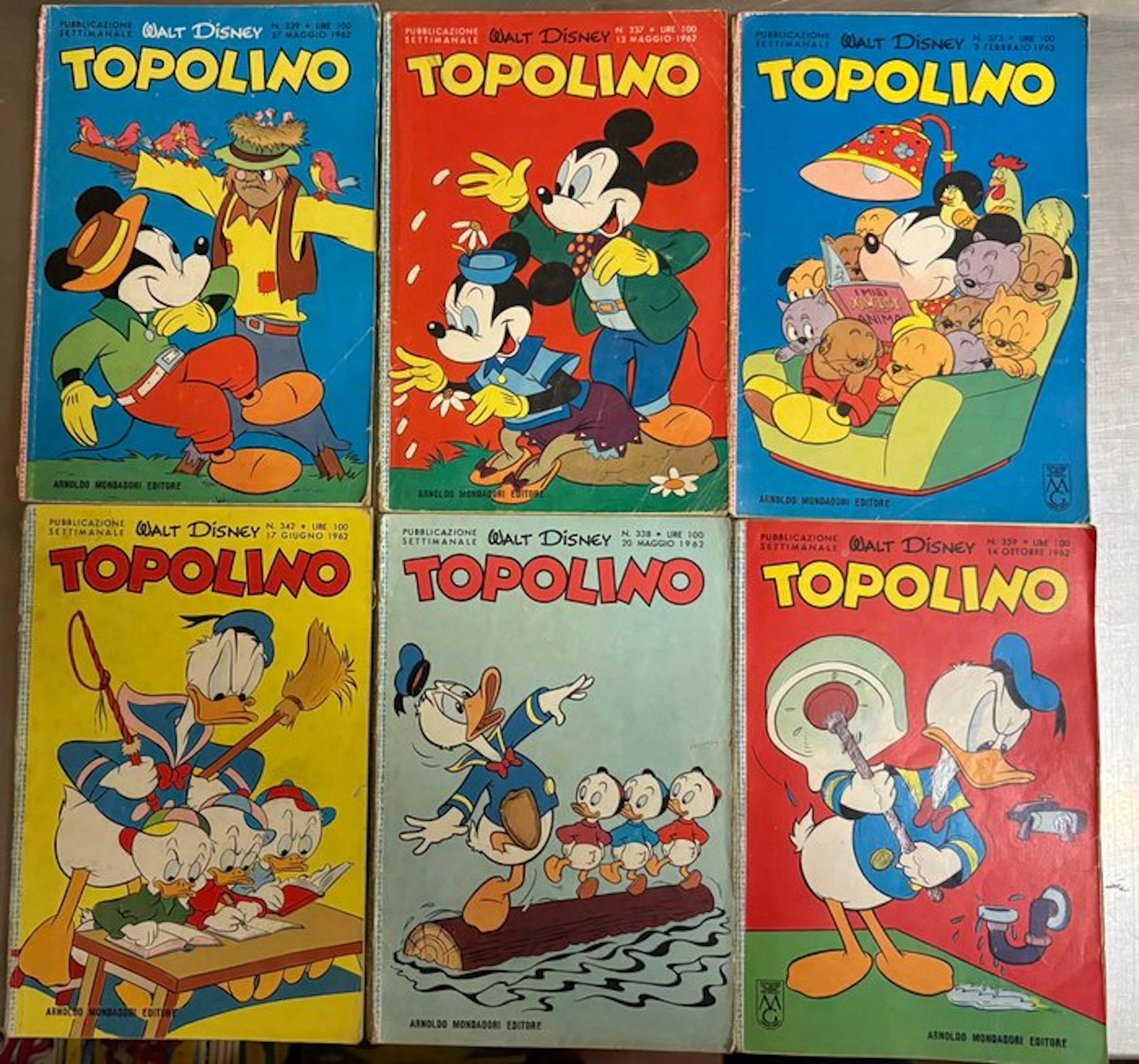 Topolino 301/400 - Lotto di 6 libretti - 6 Comic - First edition - 1962/1963