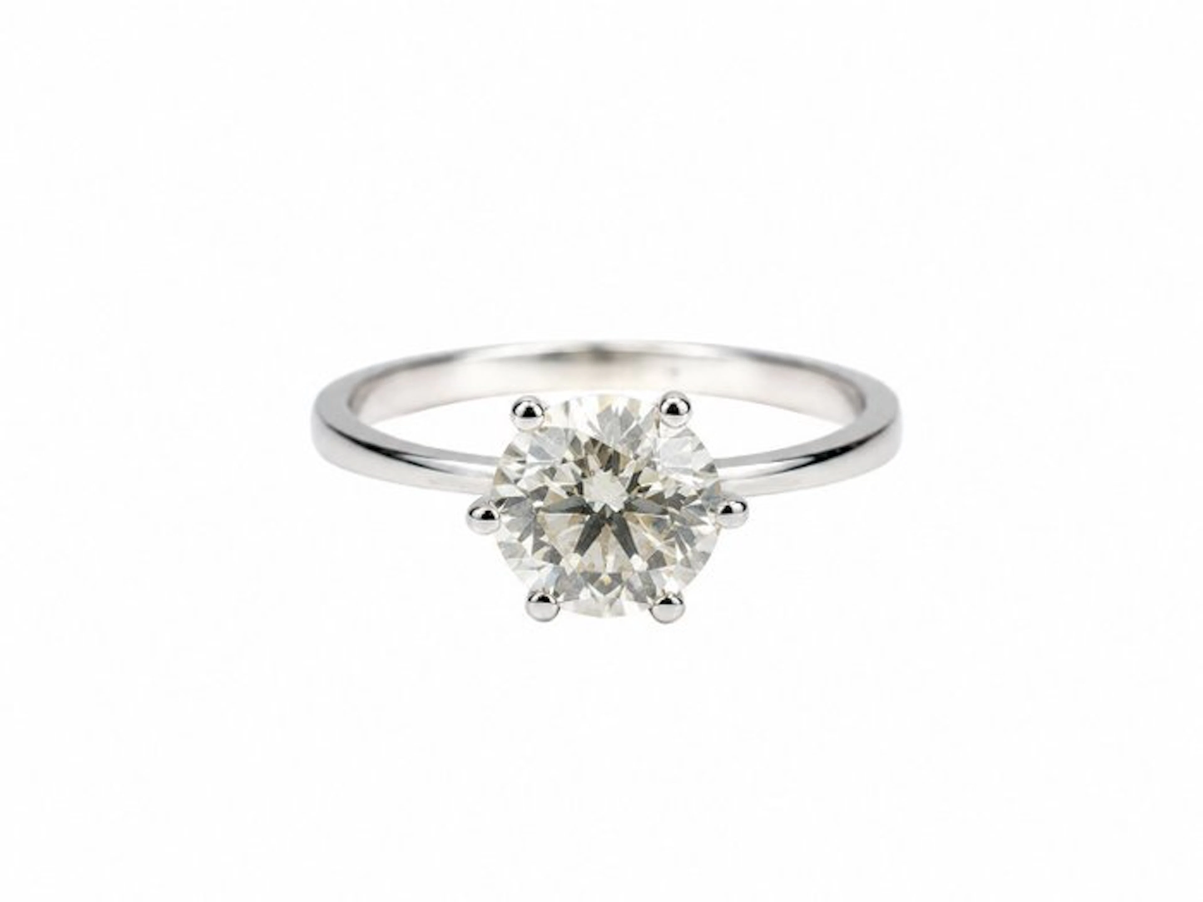 Engagement ring - 14 kt. White gold - 1.01ct. tw. Diamond (Natural)