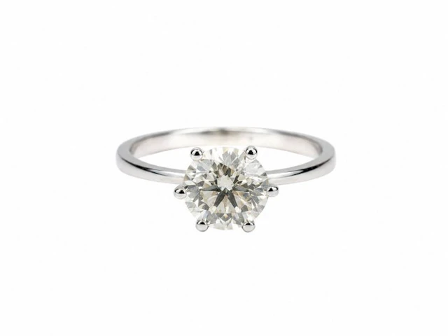Engagement ring - 14 kt. White gold - 1.01ct. tw. Diamond (Natural)