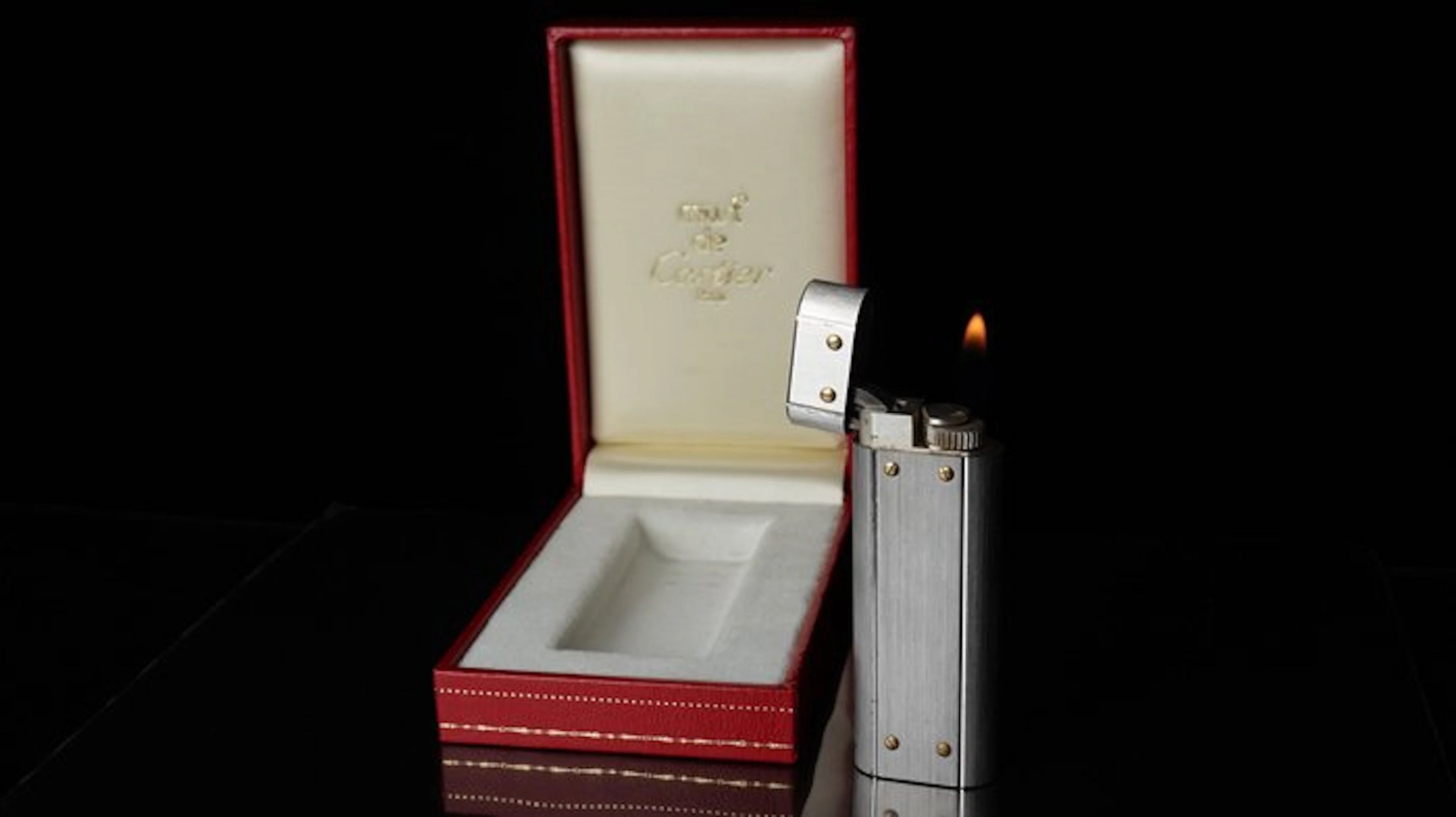 Cartier - Santos Pattern Vintage gas Lighter - Lighter - Silver plated