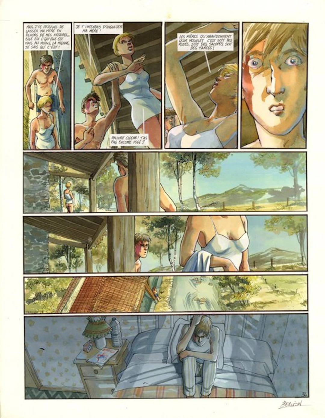 Berlion, Olivier - 1 Original colour page - Lie-de-vin...
