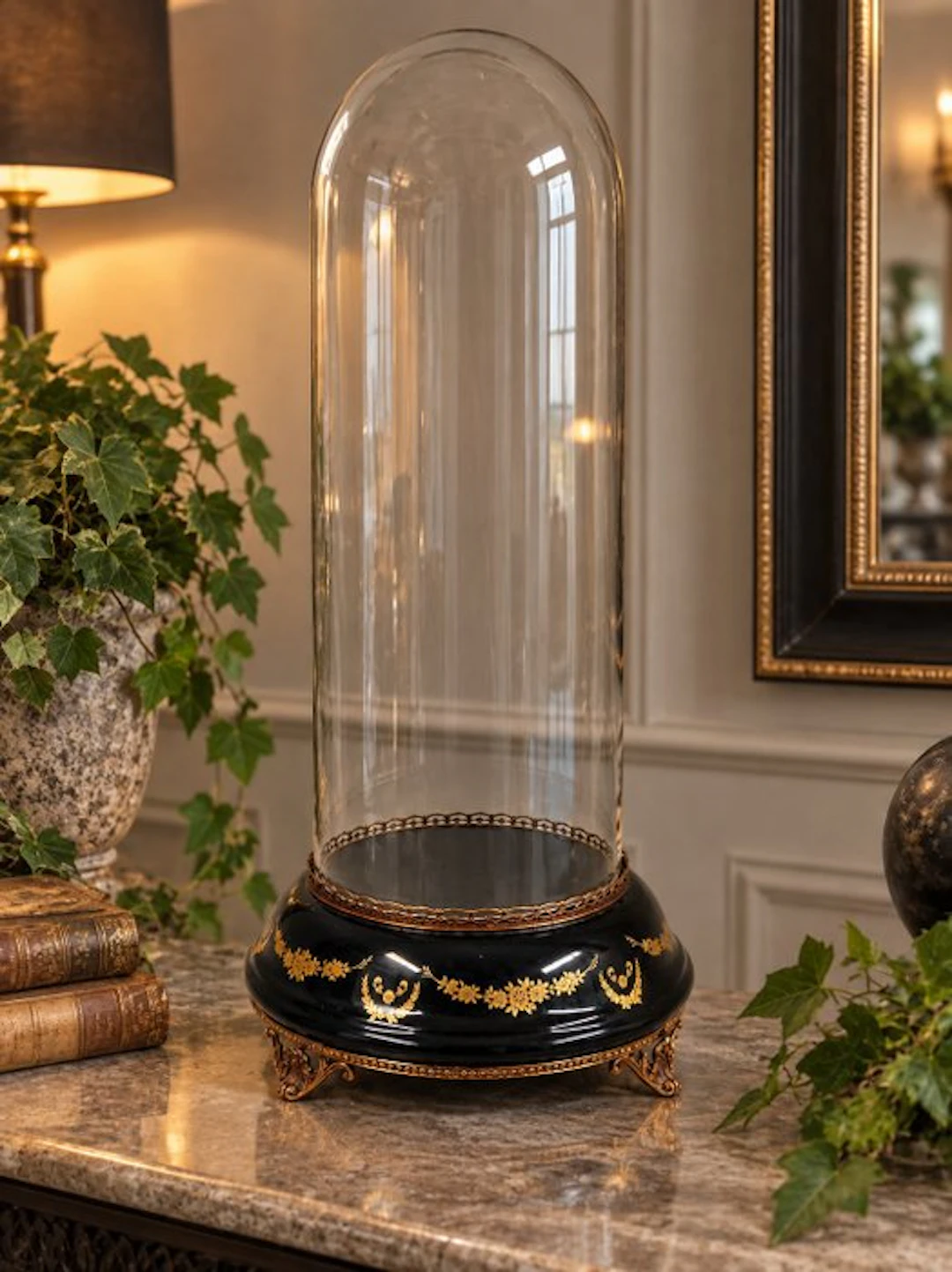 Bell jar - Glass, Porcelain - 1940-1950 - glass tower