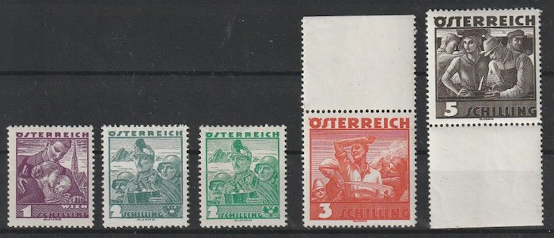 Austria 1934 - Traditional costumes - 583-587