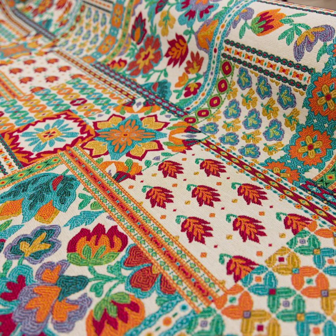 BA272 - Gobelin Fabric 'Ethnic Patchwork' – Floral and...