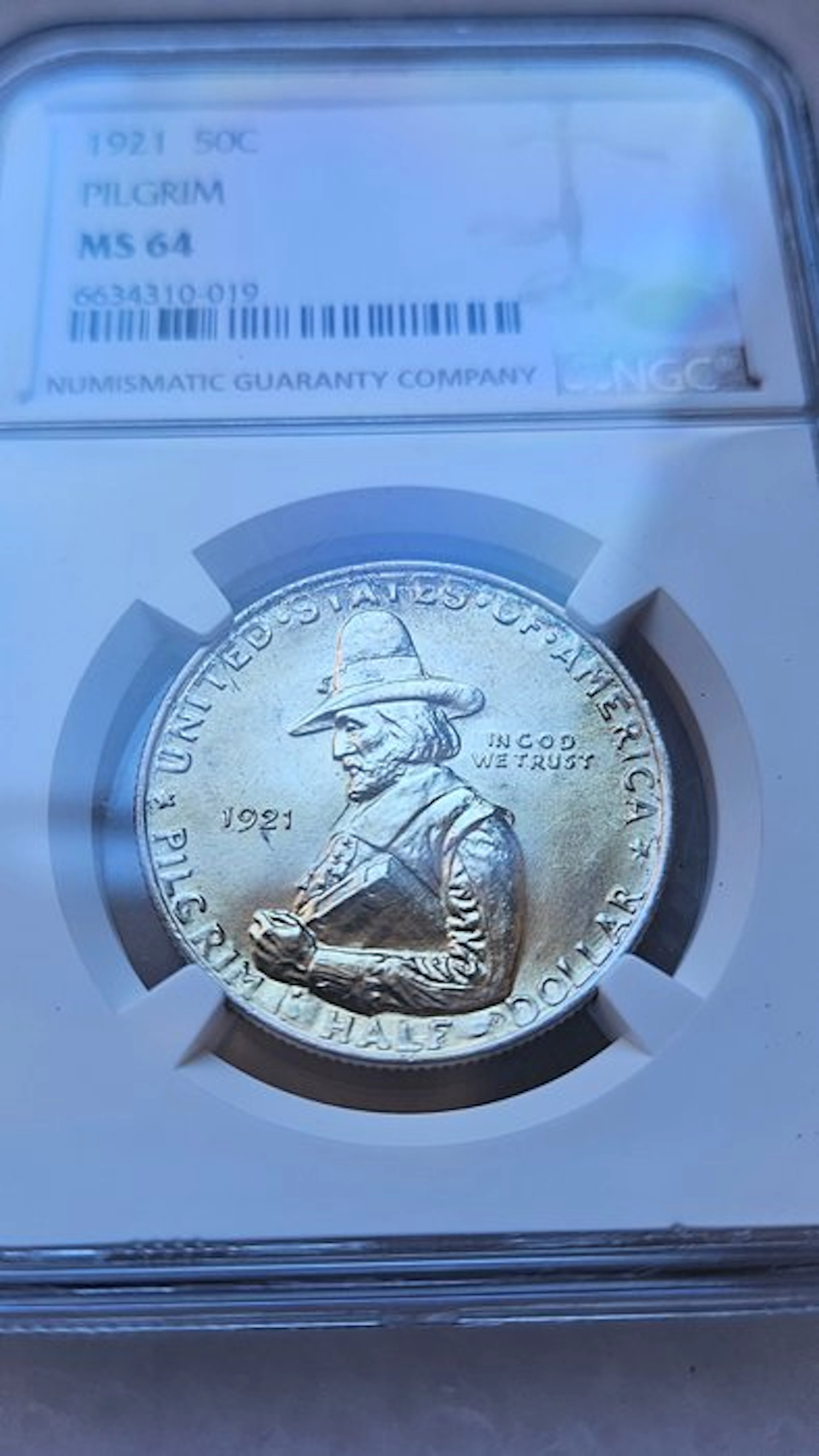United States. Half Dollar 1921 Pilgrim Tercentenary. NGC MS64