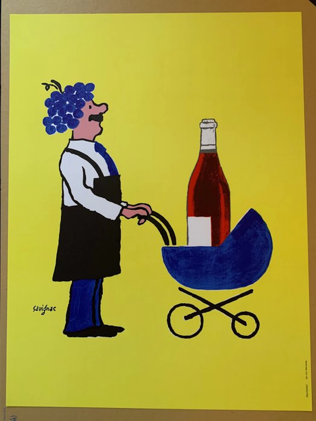 Raymond Savignac - Buvons le vin nouveau (originale avant la lettre)