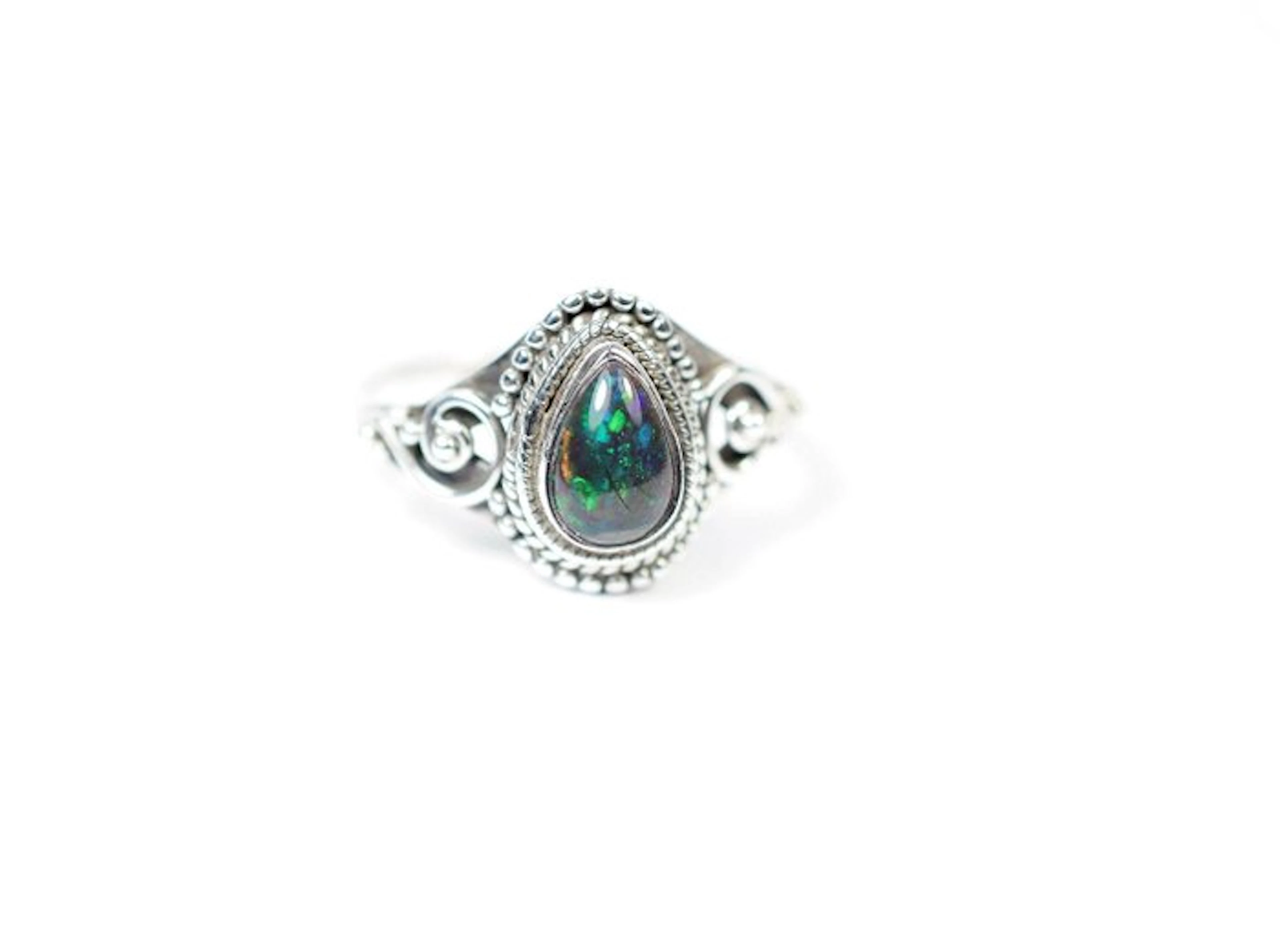 Black Chalama Opal Ring / Cabochon / new- 3.58 g - (1)