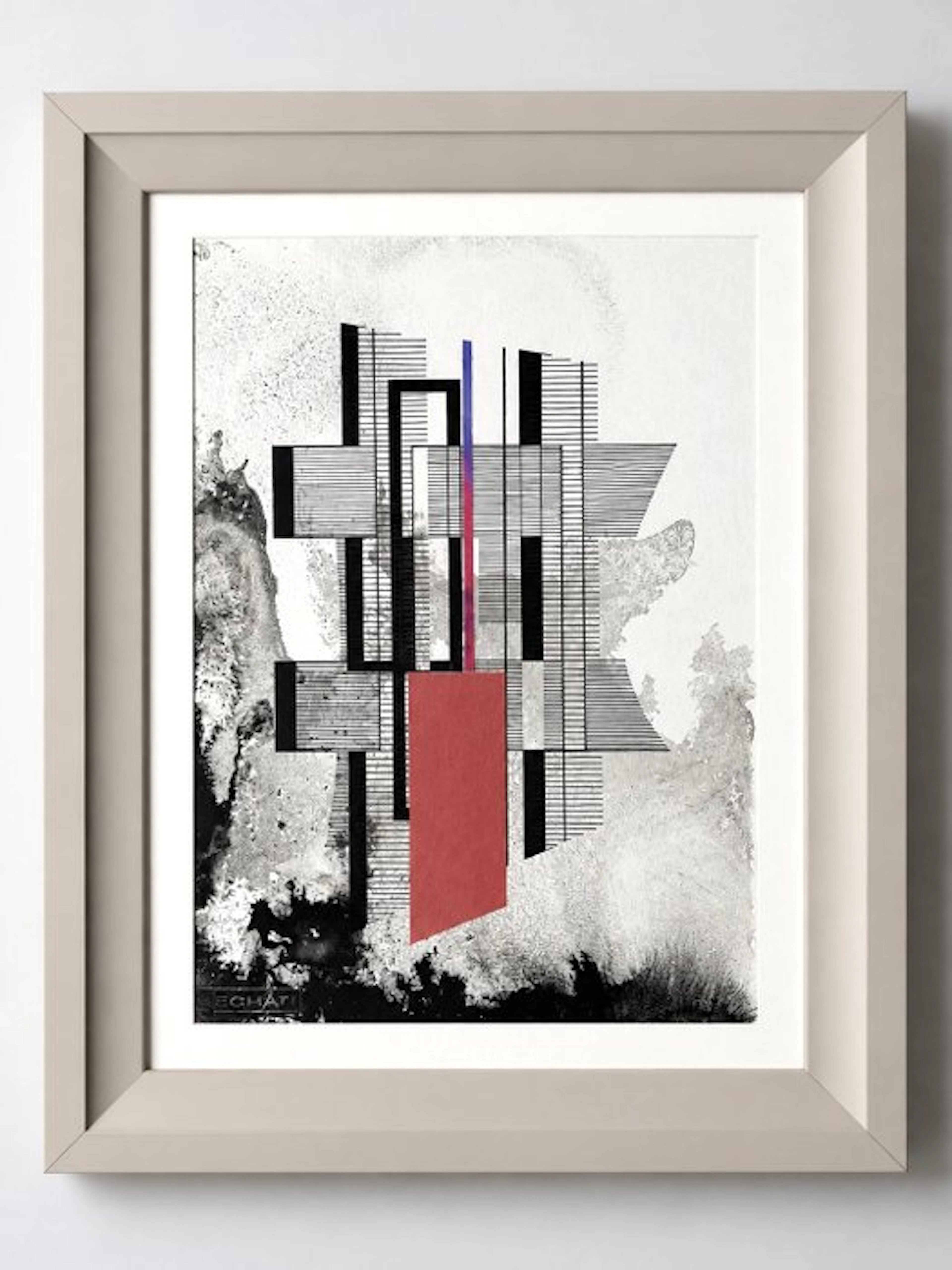 Eugène Eechaut (1928-2019) - Abstract ink composition - framed