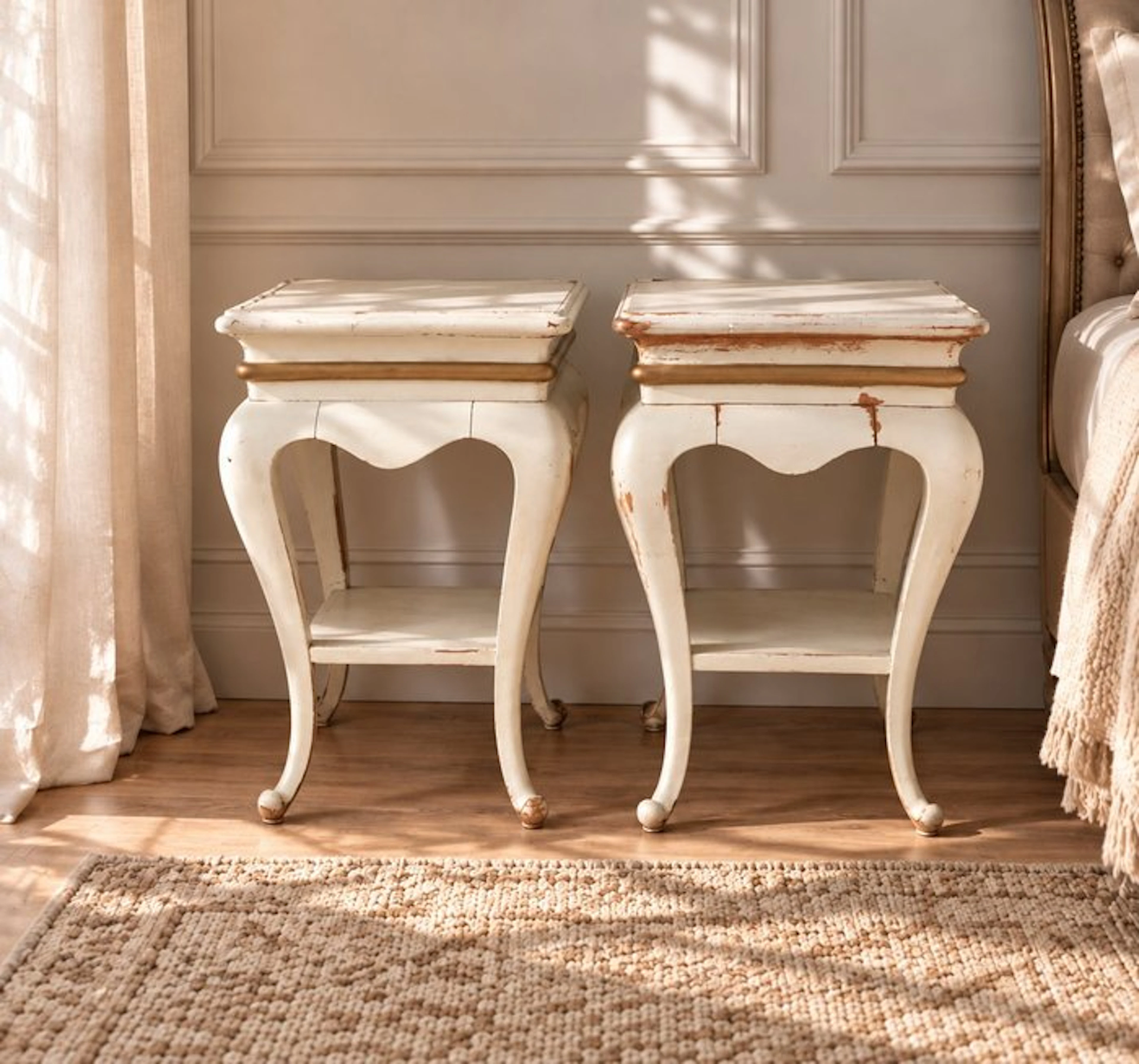 Nightstand (2) - Wood - Pair of vintage nightstands
