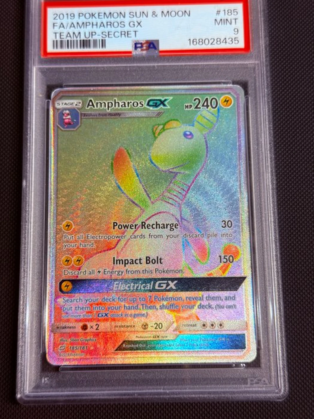 Pokémon - 1 Graded card - Ampharos 185/181 Full art