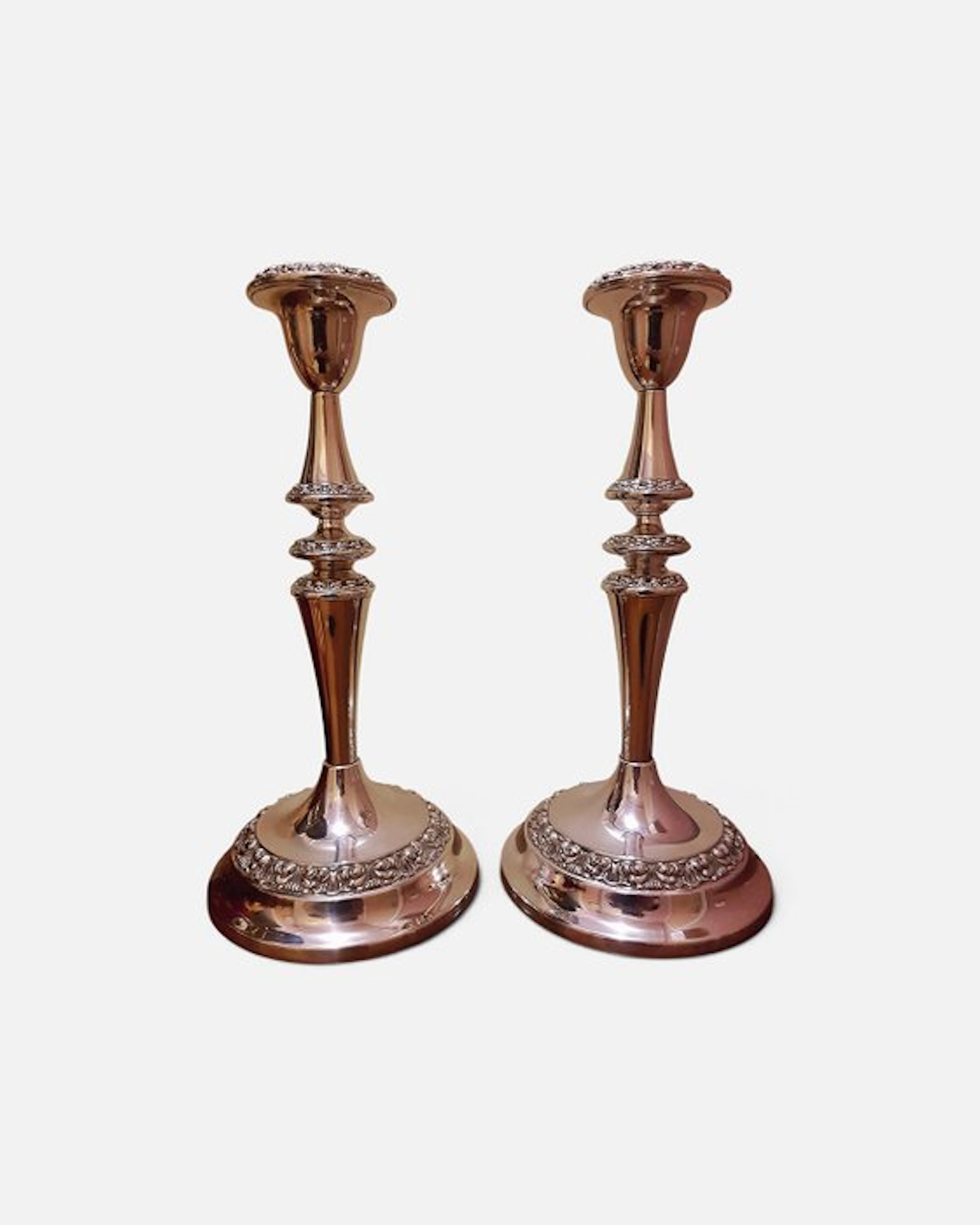 Candlestick (2) - Alpaca with silver plating