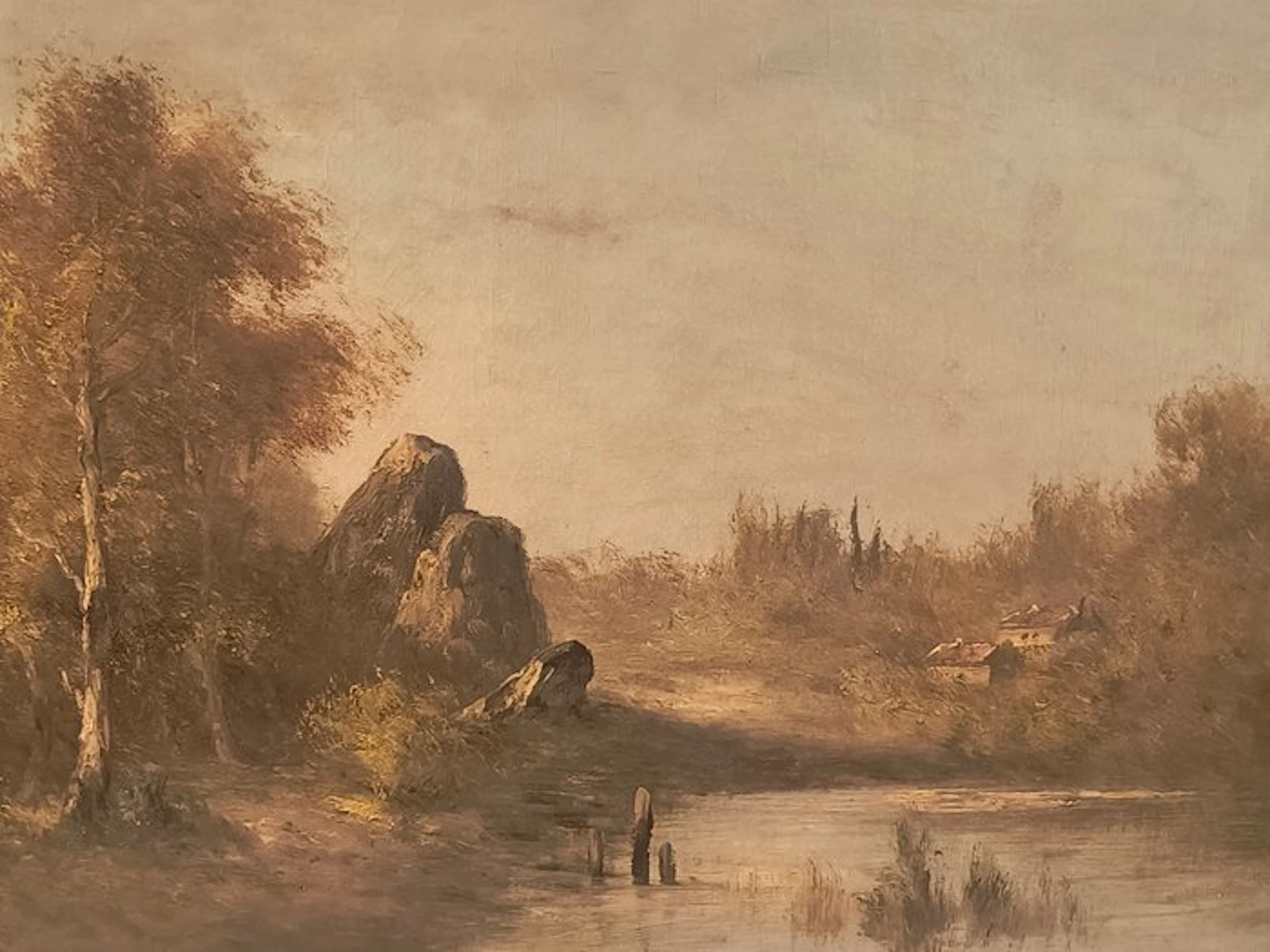 Henri Catrou (1855-1938) - Paesaggio lacustre