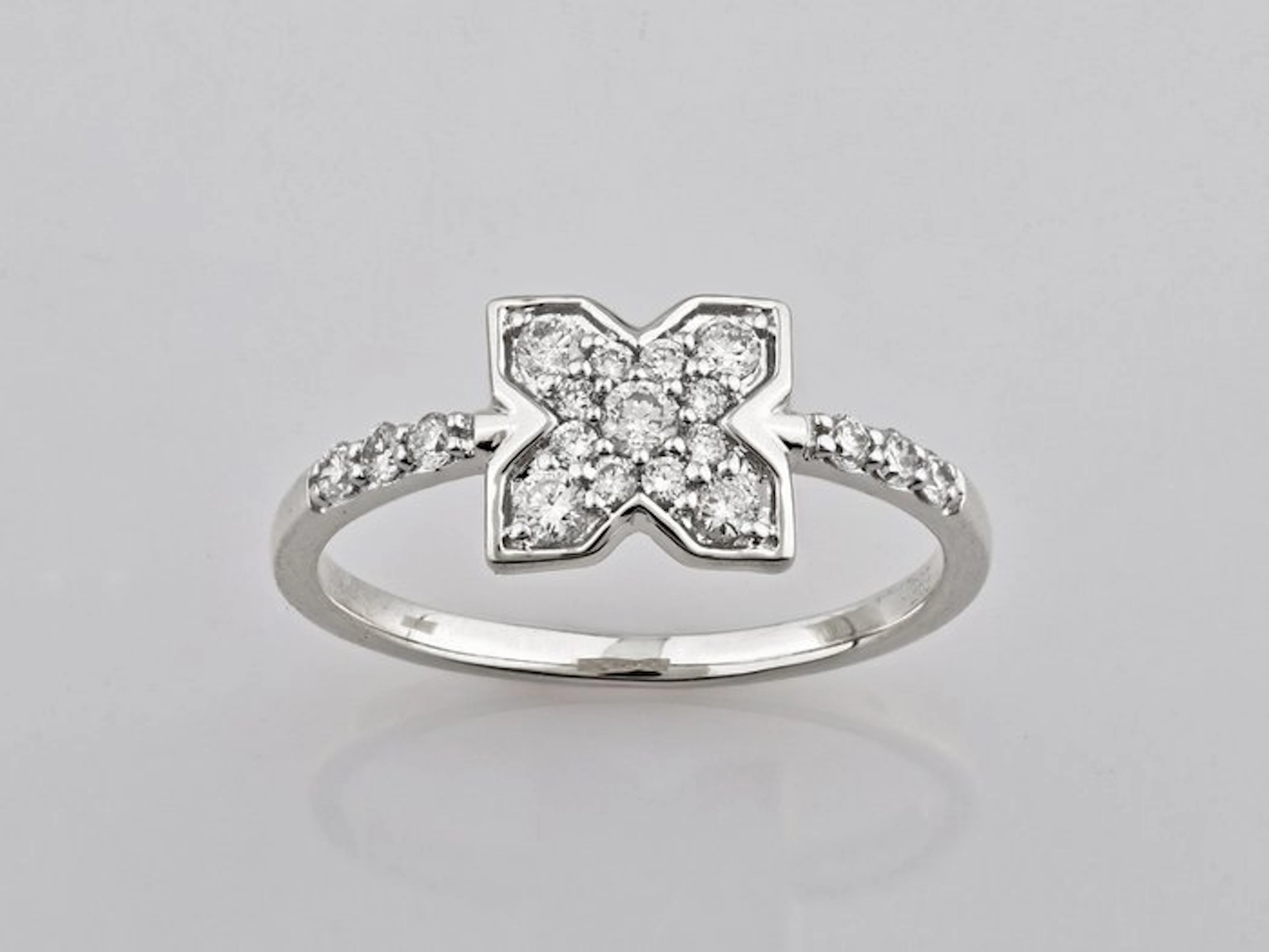 Ring - 14 kt. White gold - 0.33ct. tw. Diamond (Natural)