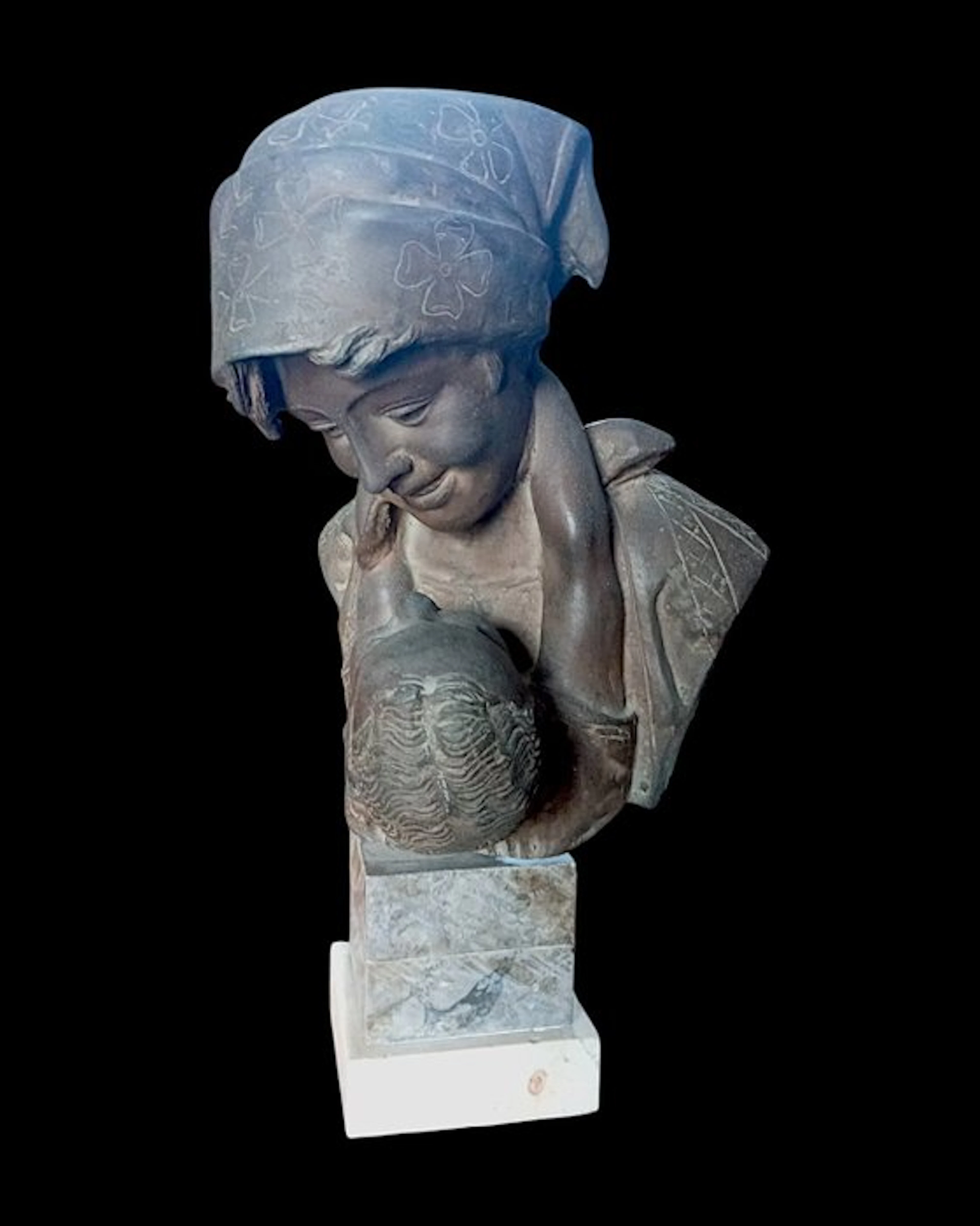 Sculpture, "maternità" - 47 cm - Bronze